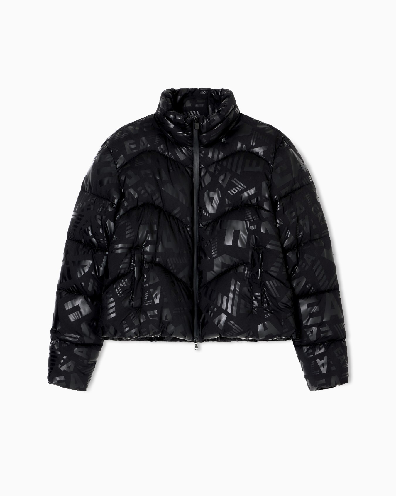 Nylon padded jacket with all-over monogram print Slide 0