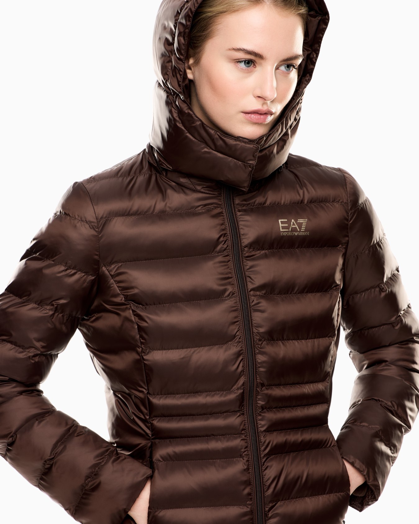 Caban mit Kapuze aus wattiertem Nylon Folie 4