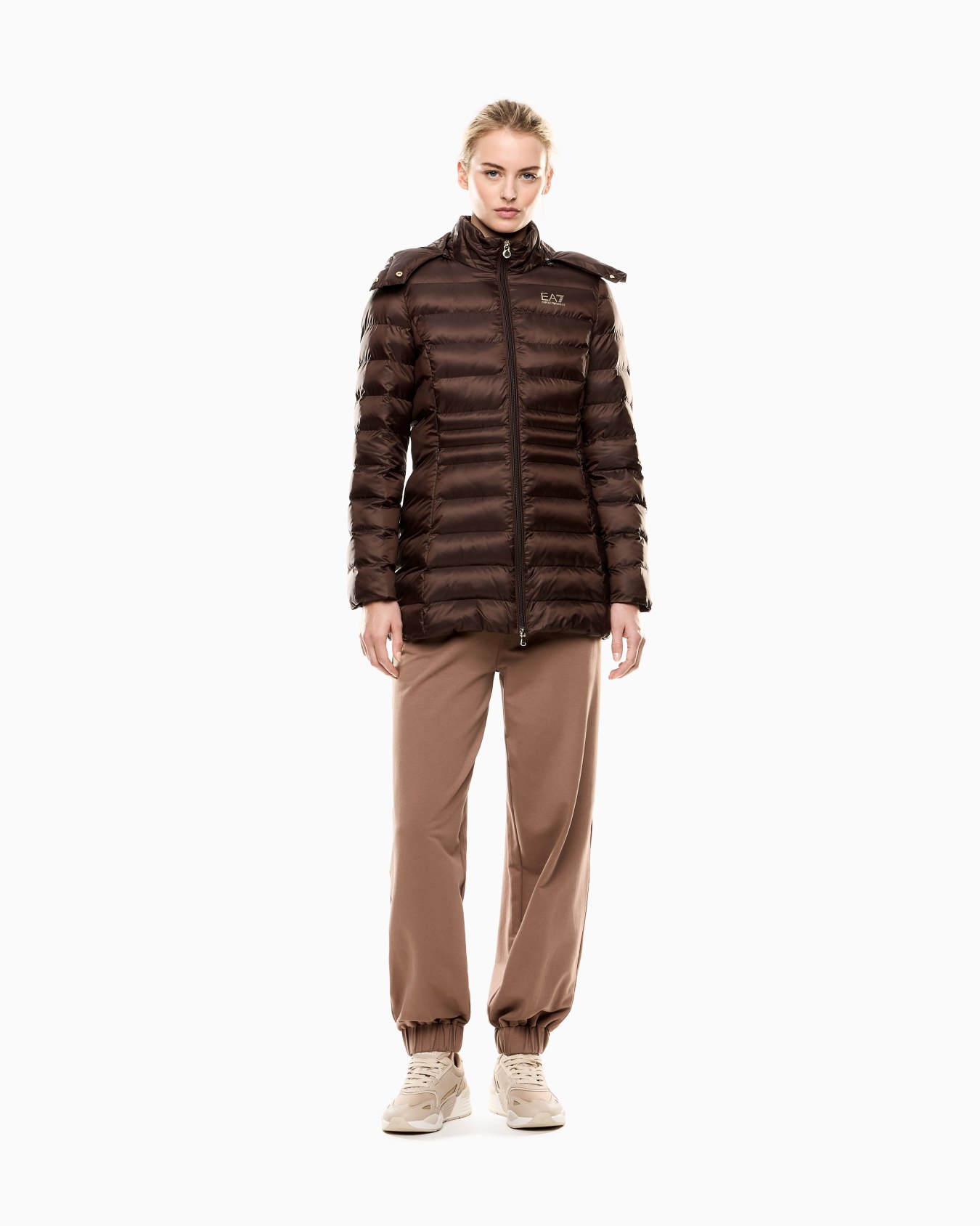 Caban mit Kapuze aus wattiertem Nylon Folie 1
