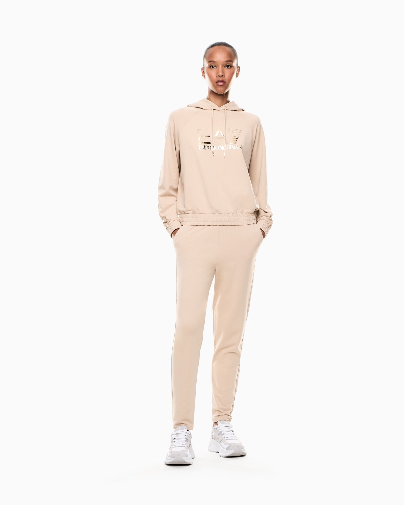 Organic cotton-blend tracksuit with oversized logo Slide 1