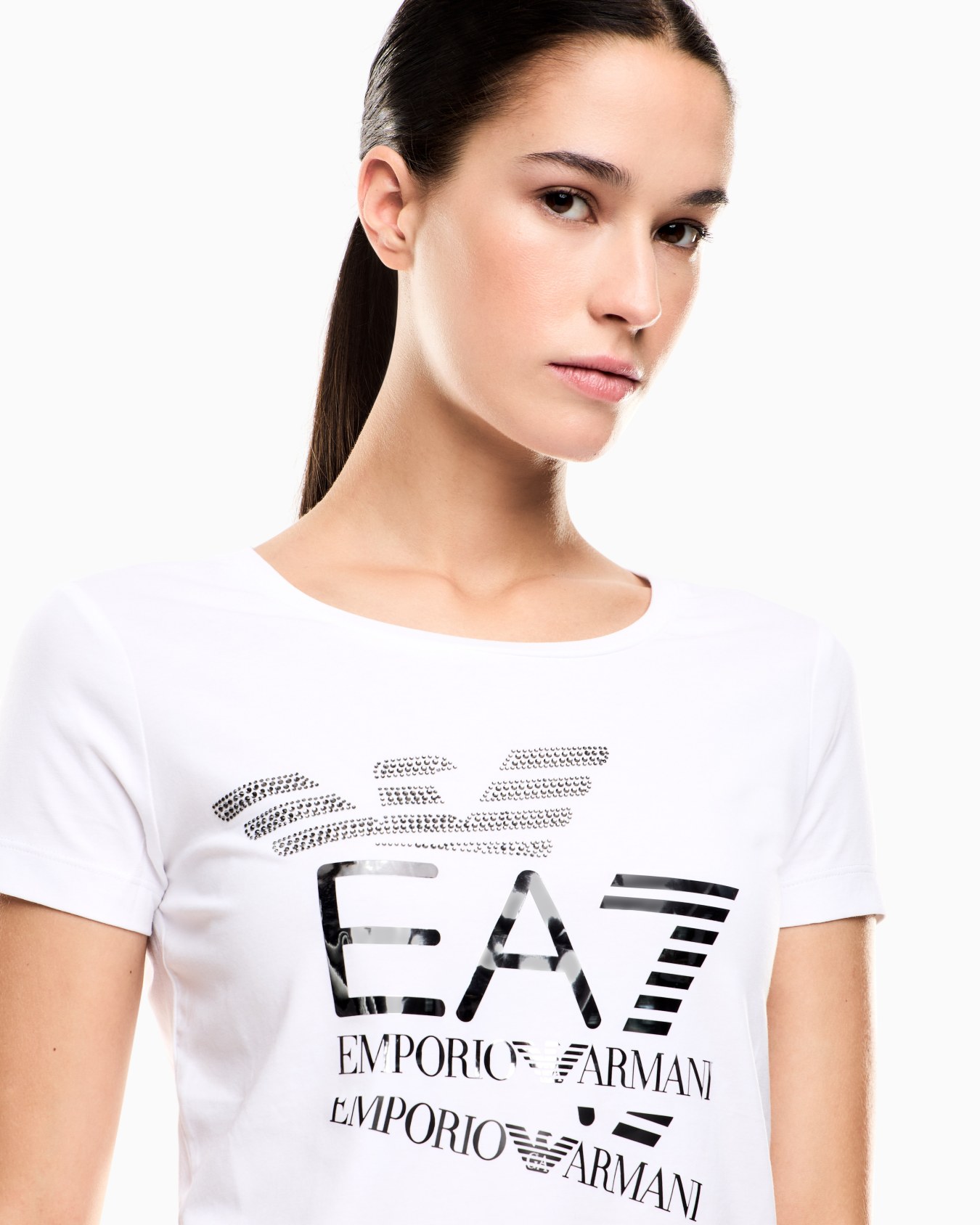 Logo Series stretch-cotton crew-neck T-shirt with print Slide 4