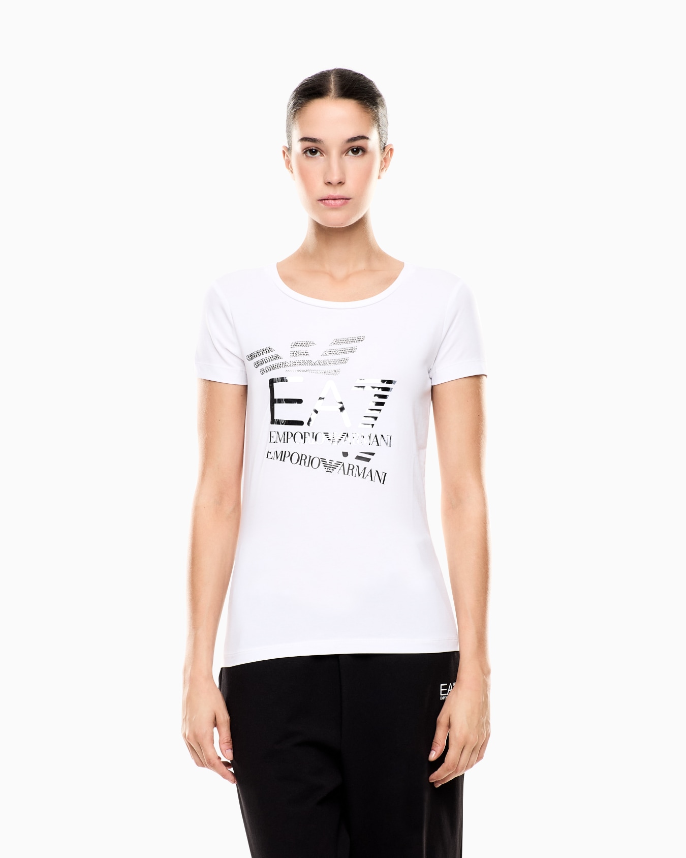 Logo Series stretch-cotton crew-neck T-shirt with print Slide 3