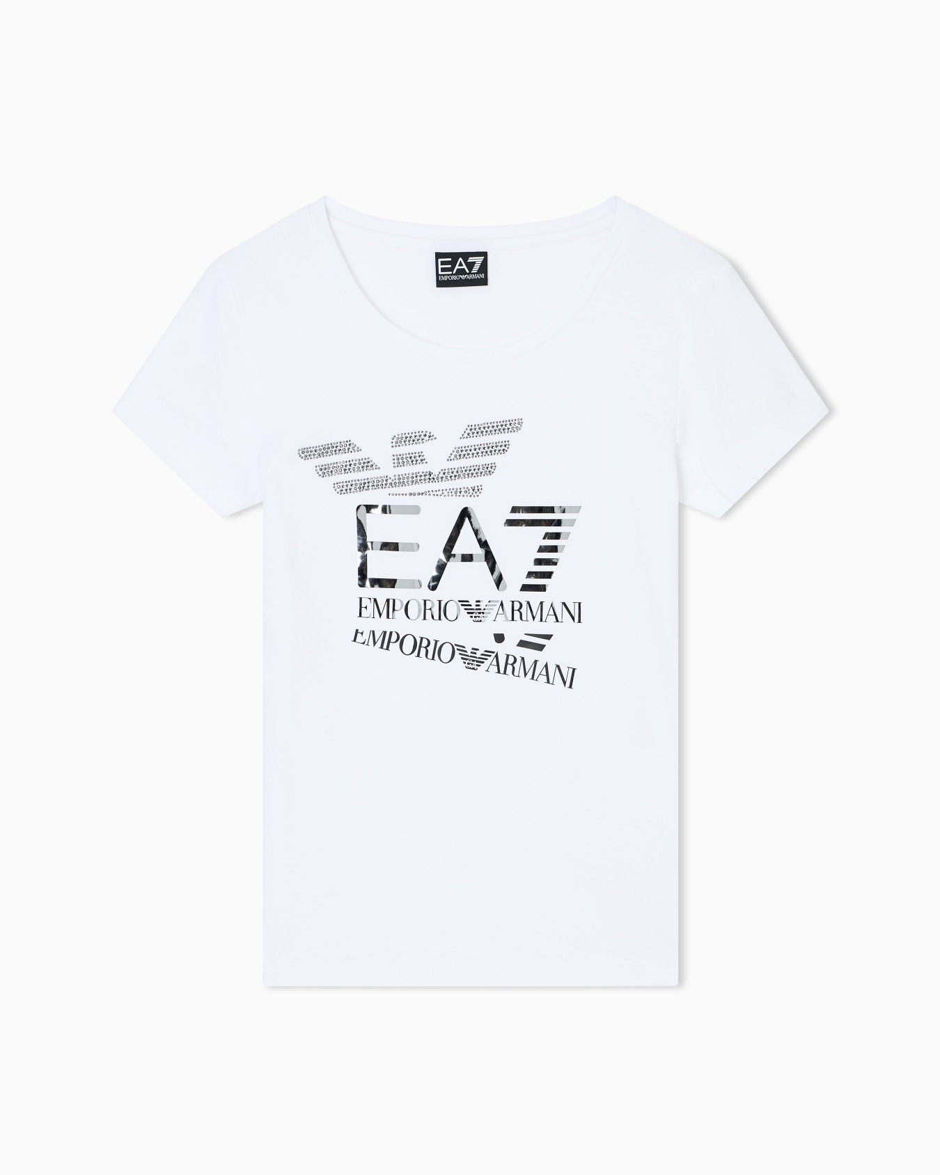 Logo Series クルーネックTシャツ ストレッチコットン プリント スライドする 0