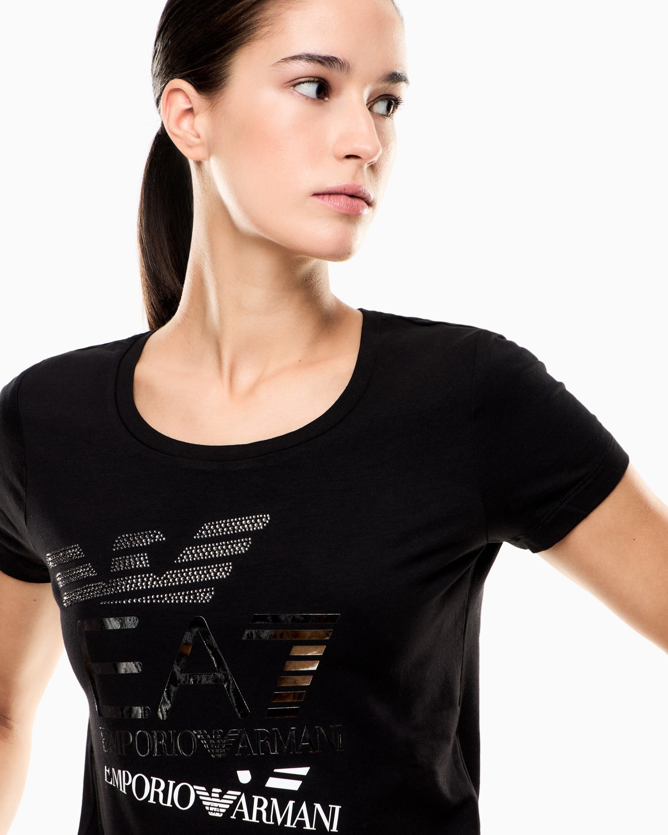 Logo Series stretch-cotton crew-neck T-shirt with print Slide 4