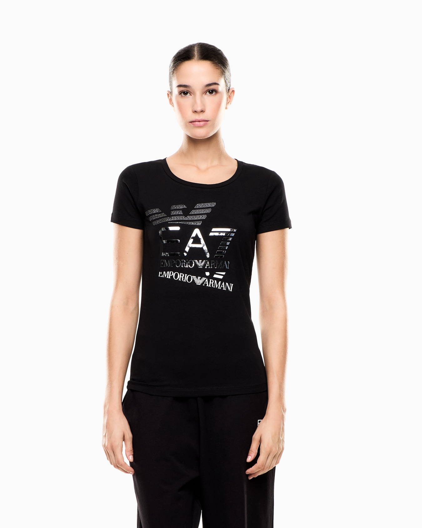 Logo Series stretch-cotton crew-neck T-shirt with print Slide 3