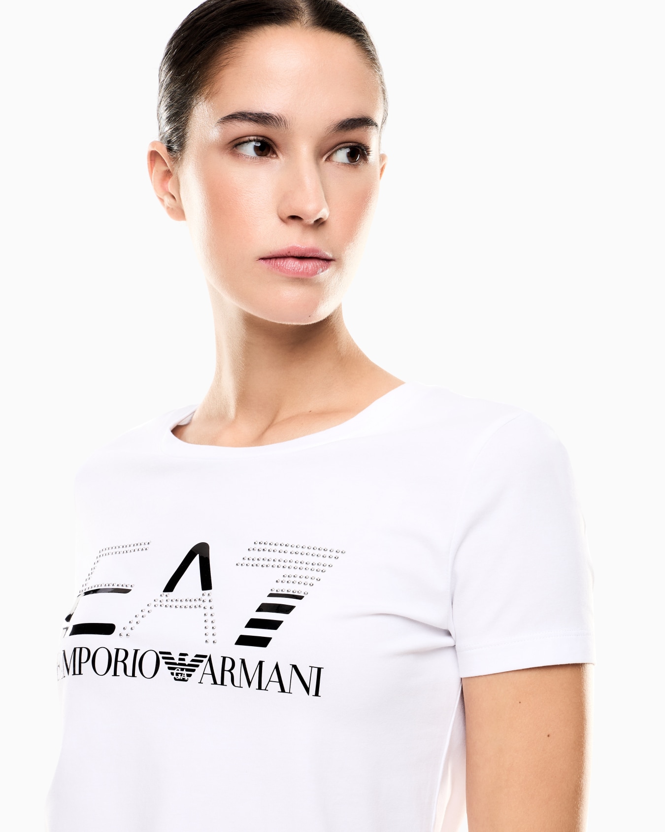 T-shirt ras-du-cou Logo Series en jersey stretch Diapositive 4