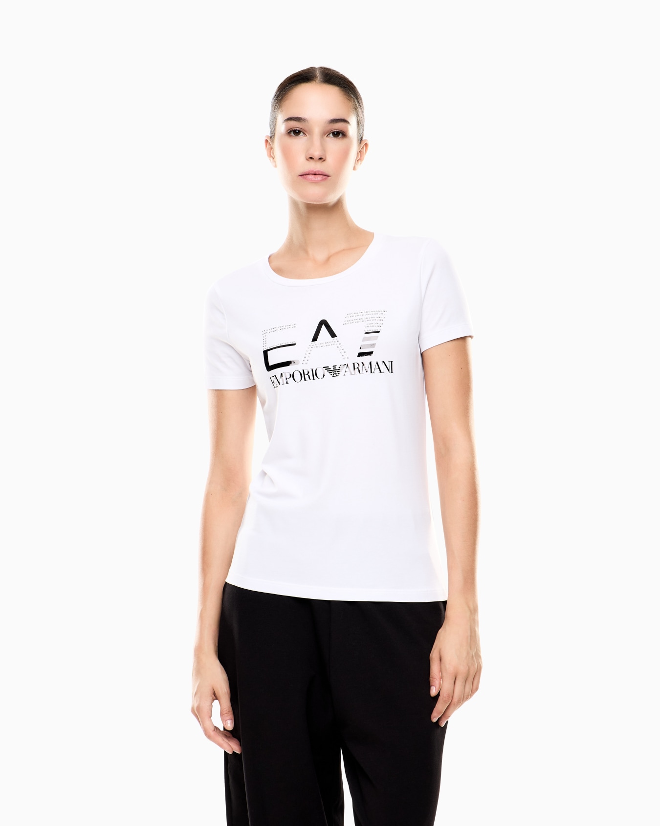 T-shirt ras-du-cou Logo Series en jersey stretch Diapositive 3