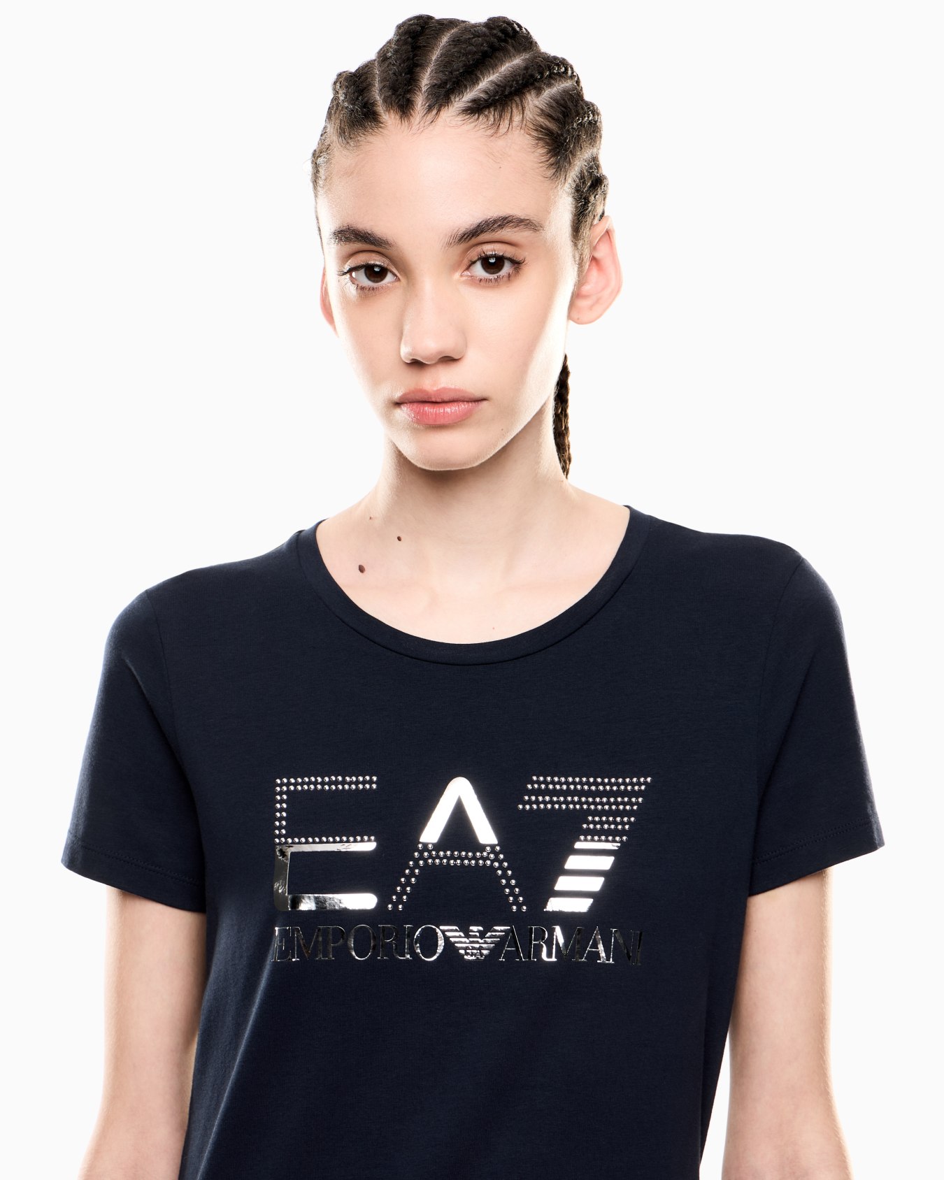 Camiseta de cuello redondo de punto elástico Logo Series Diapositiva 4