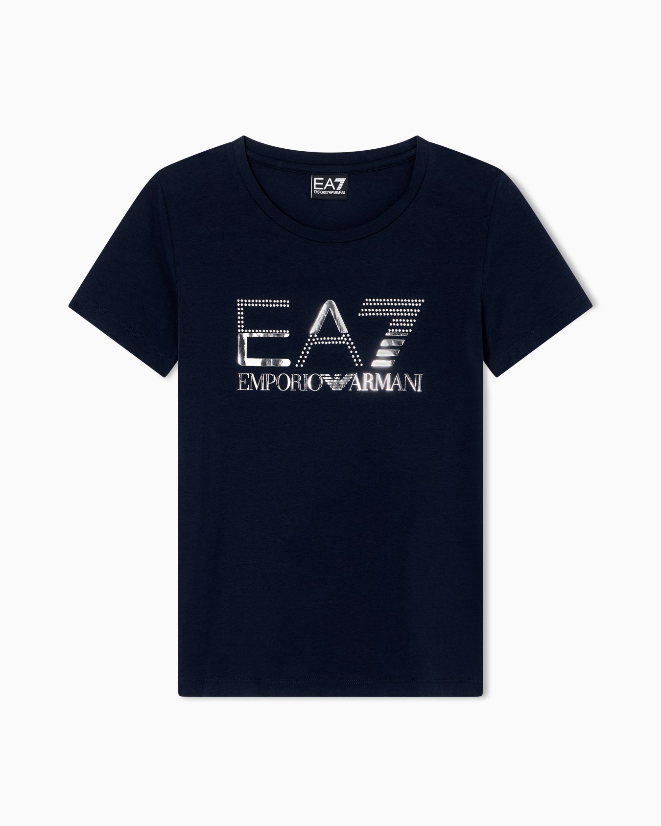 Camiseta de cuello redondo de punto elástico Logo Series Diapositiva 0