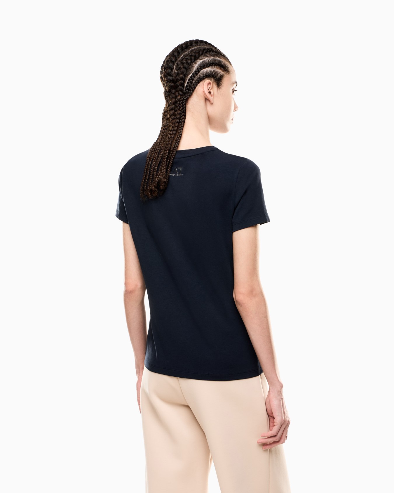 Camiseta de cuello redondo de punto elástico Logo Series Diapositiva 2