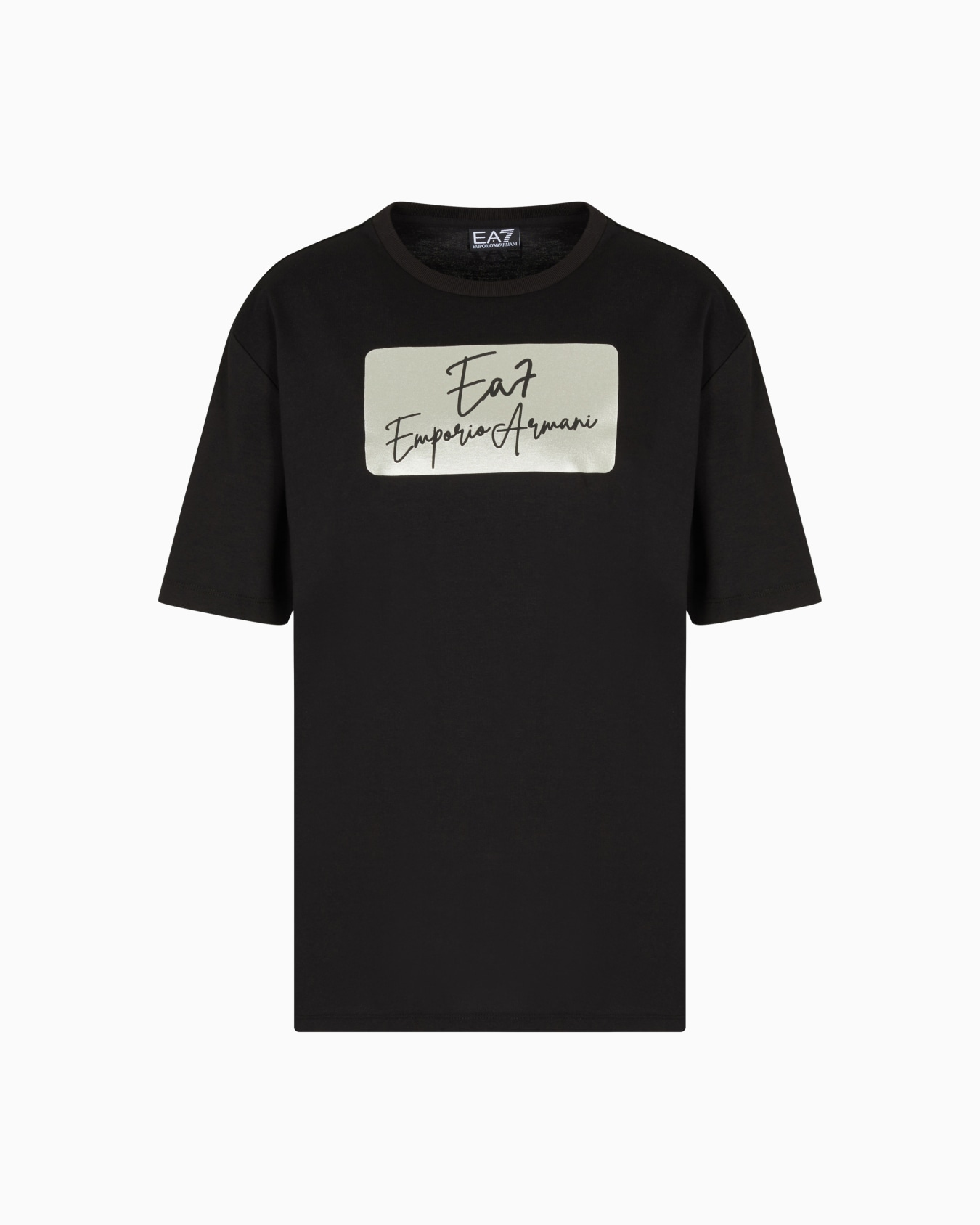 T-shirt girocollo Logo Series in jersey di cotone con logo Slide 0