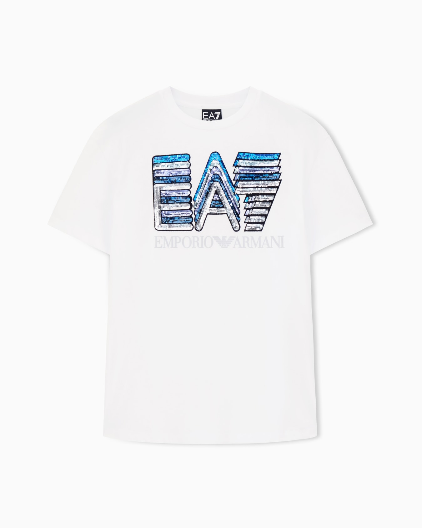 Logo Series jersey T-shirt with colourful sequins Slide 0