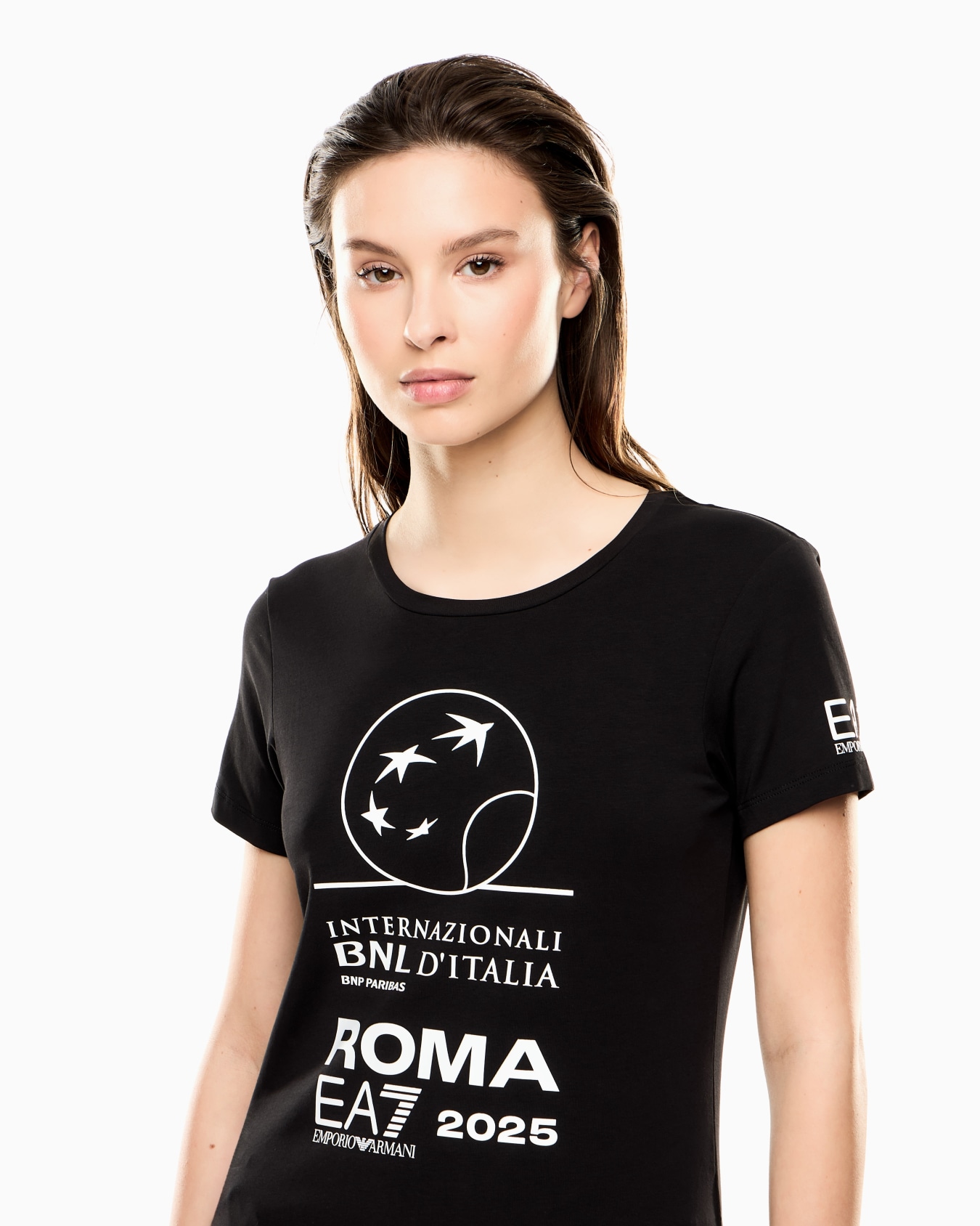 Italian Open stretch-cotton crew-neck T-shirt Slide 4