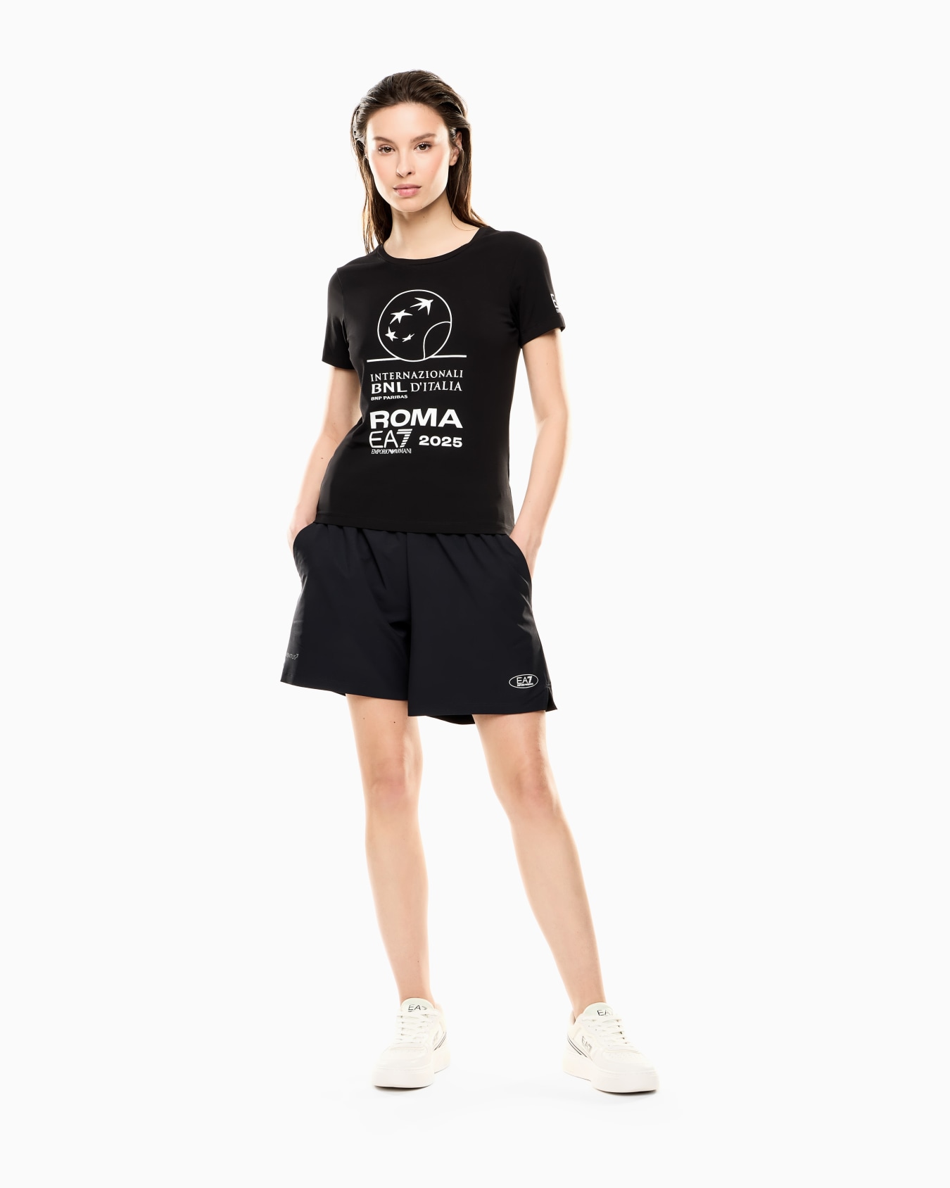 Italian Open stretch-cotton crew-neck T-shirt Slide 1