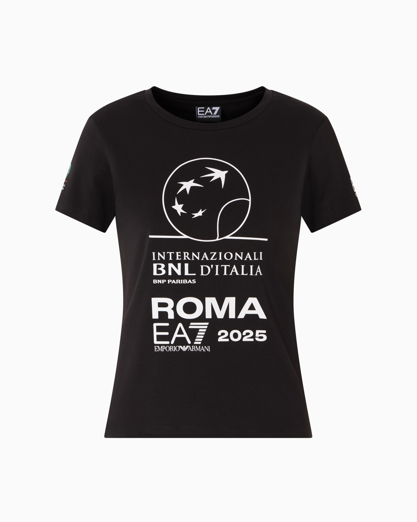 Italian Open stretch-cotton crew-neck T-shirt Slide 0