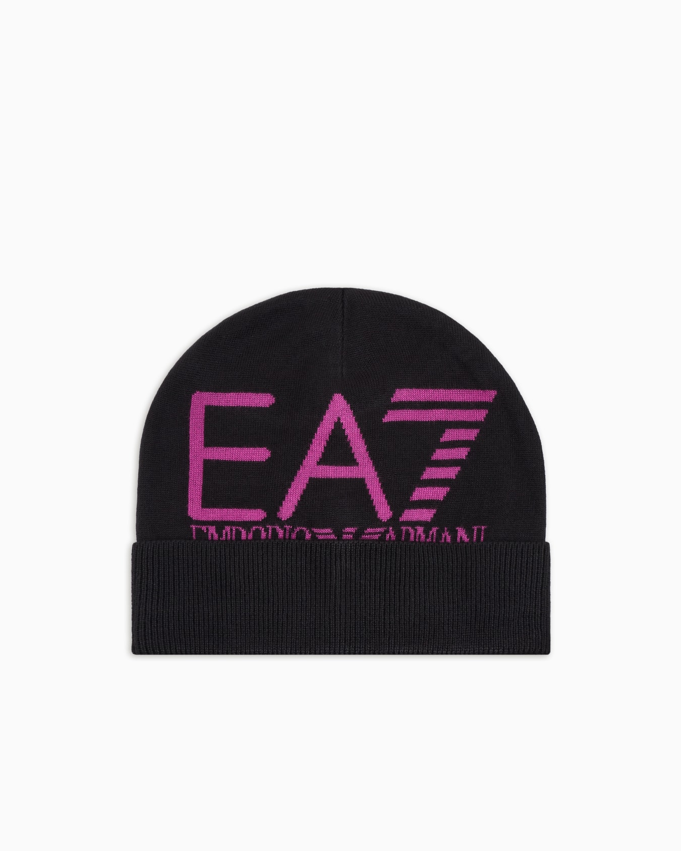 Visibility beanie with EA7 oversized logo Slide 0