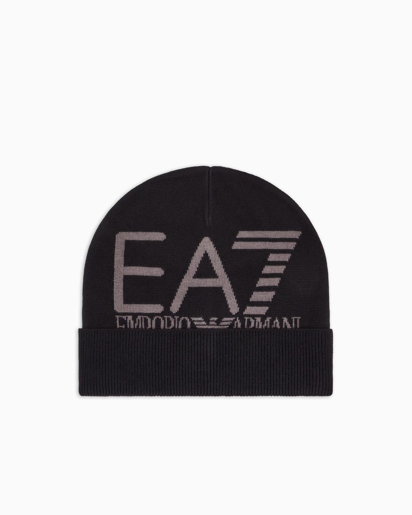 Visibility beanie with EA7 oversized logo Slide 0