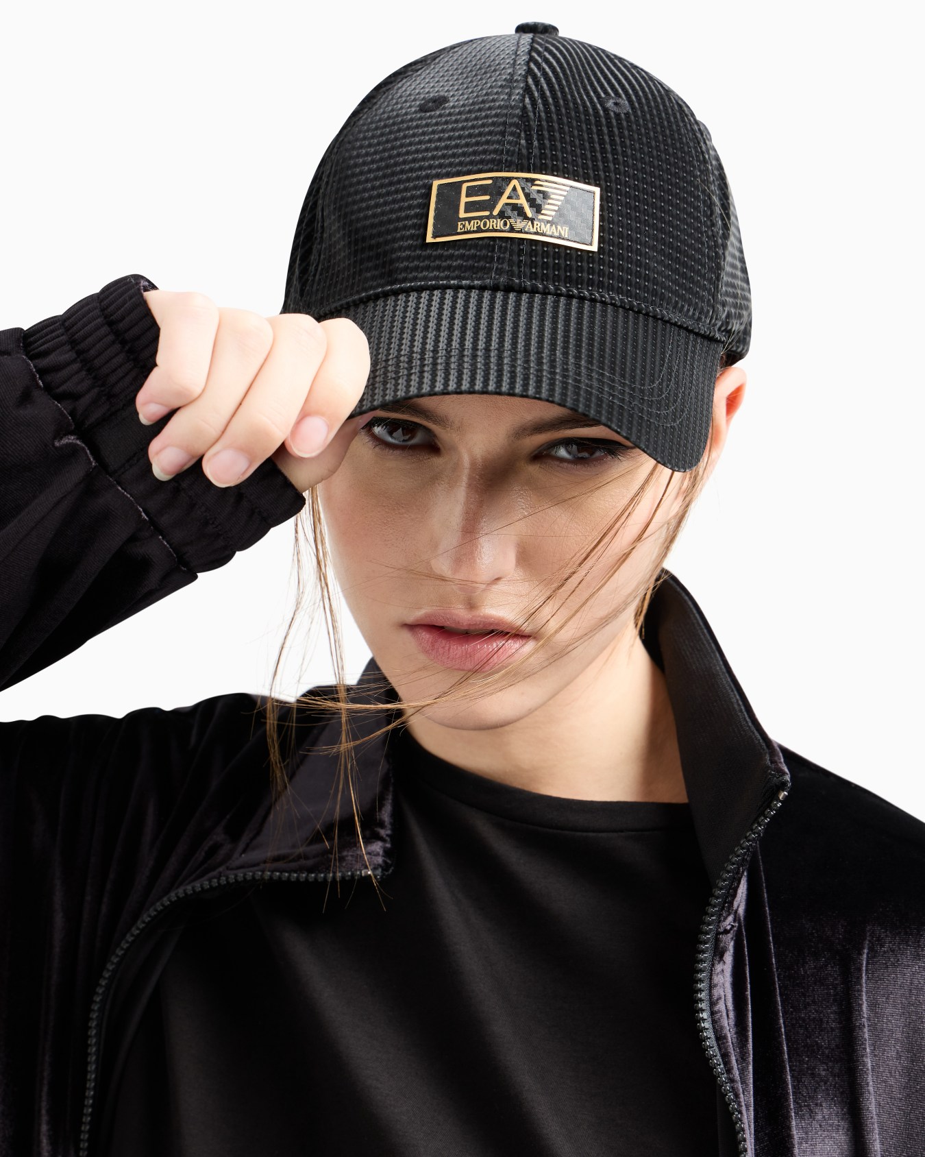 Baseball cap in damier-effect fabric Slide 3