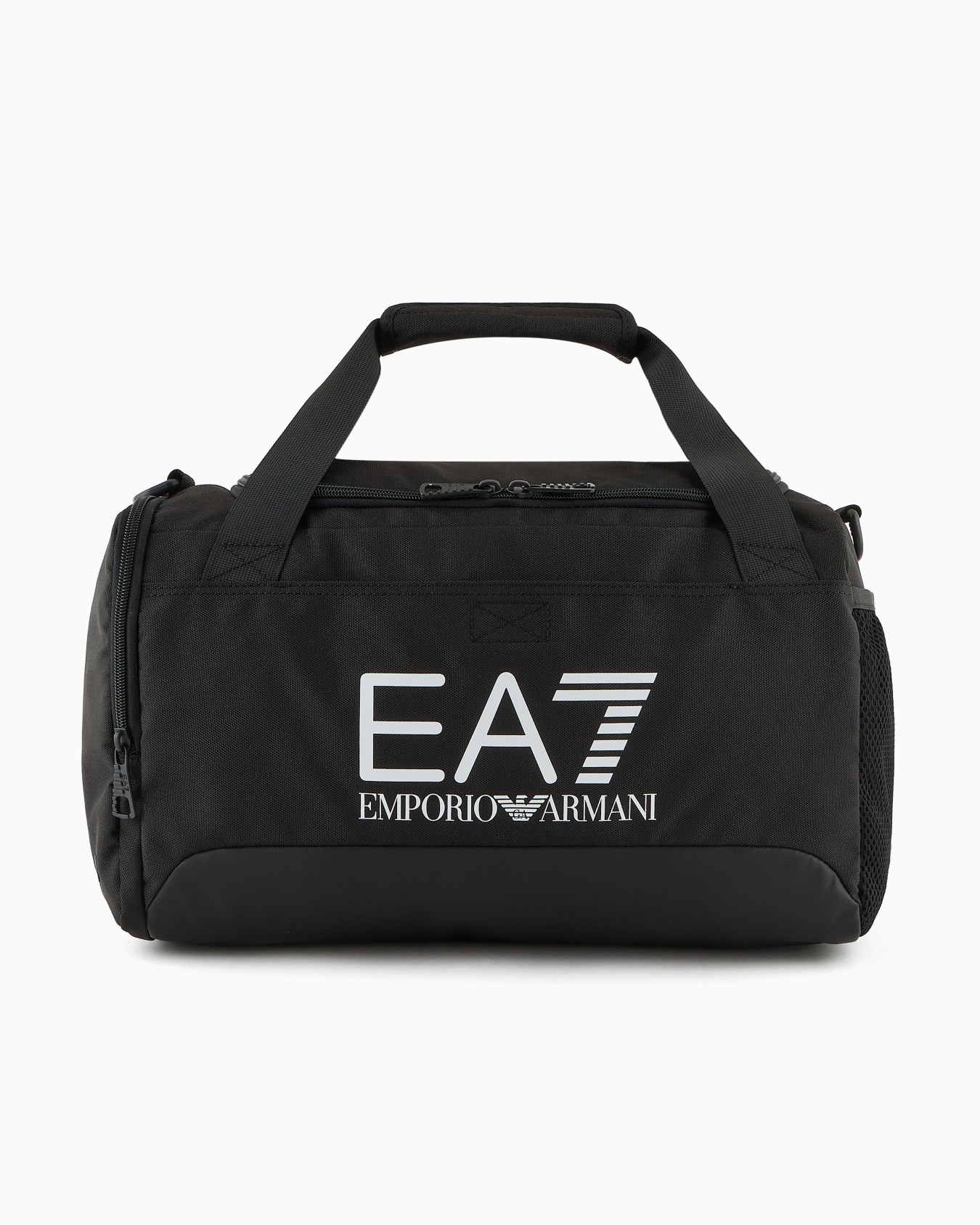 Small technical-fabric duffel bag with oversized logo Slide 0