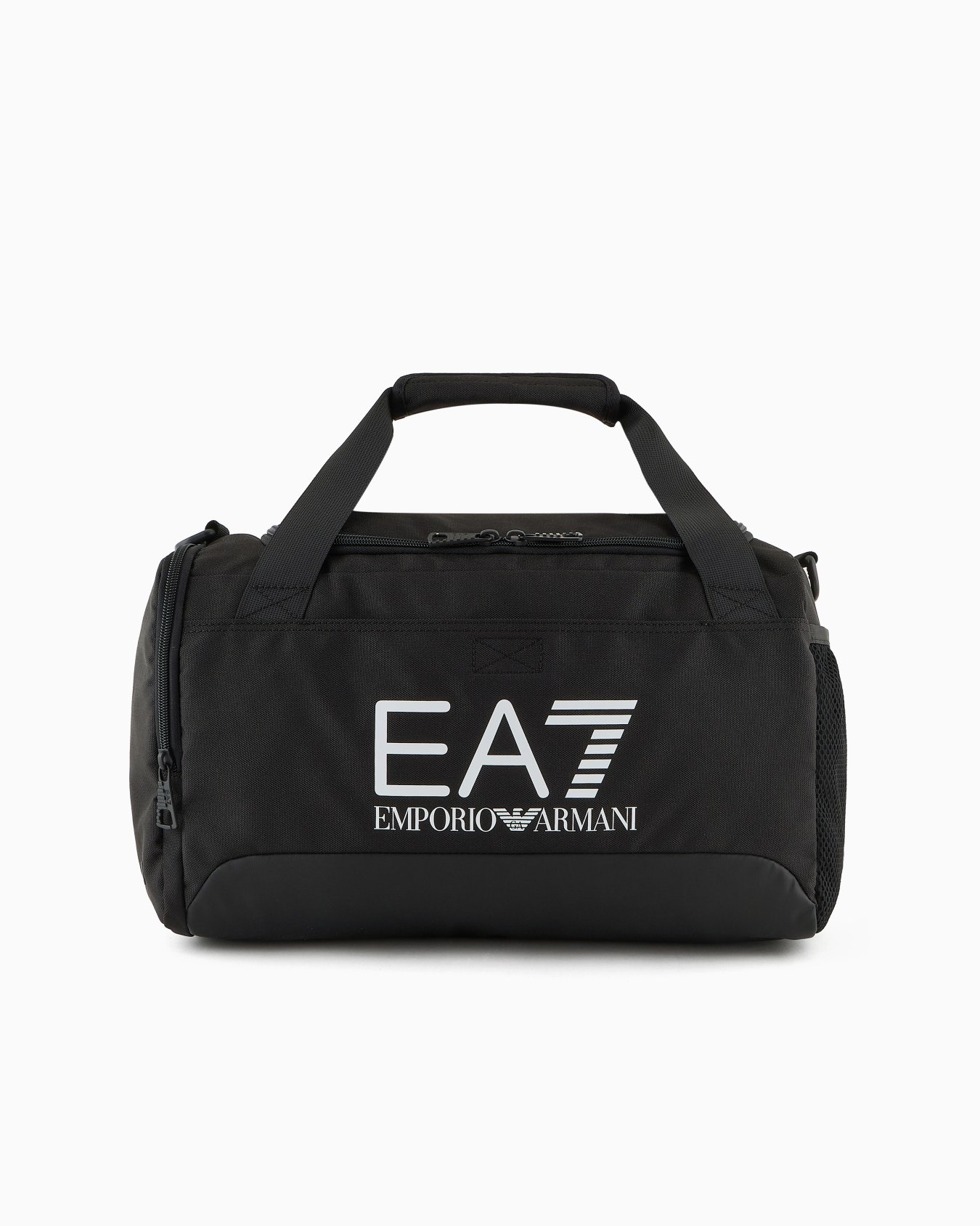 Small technical-fabric duffel bag with oversized logo Slide 0