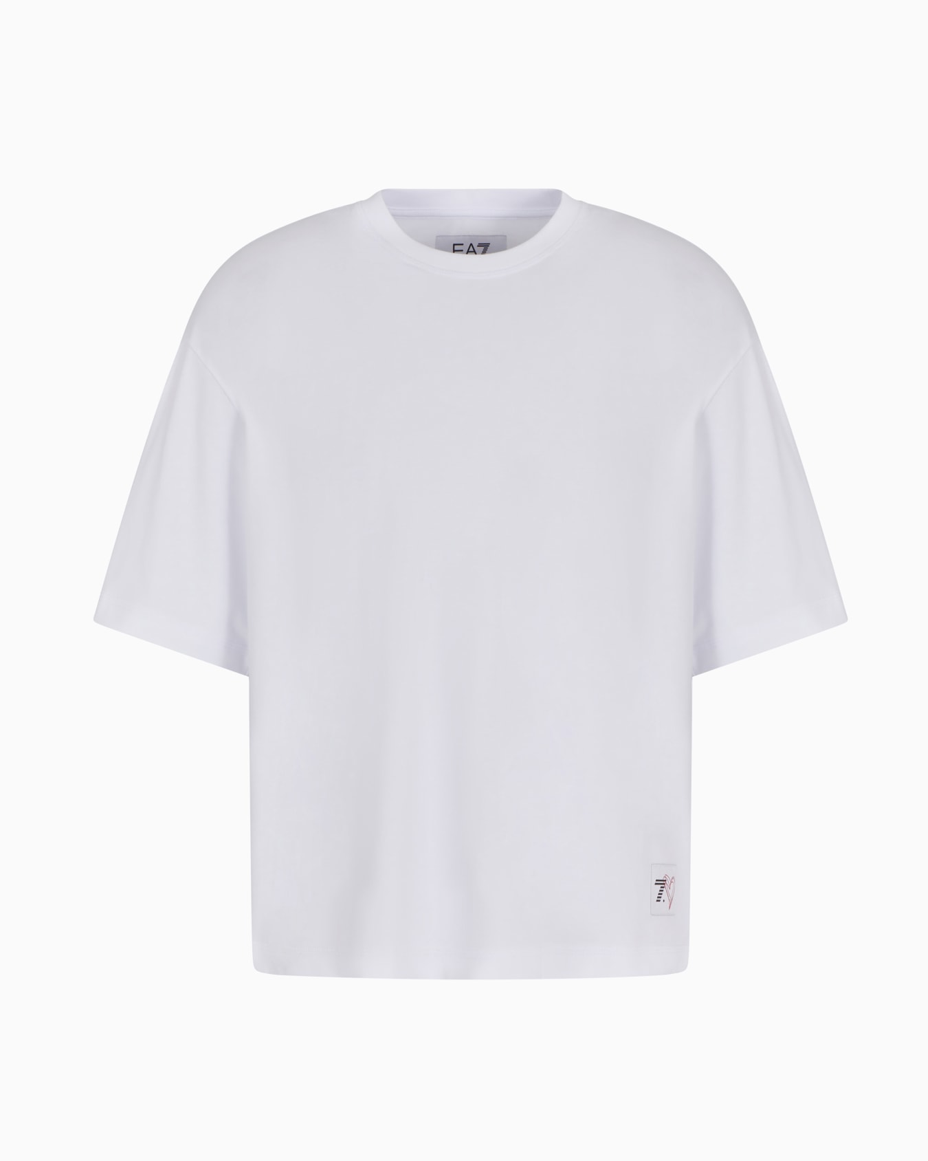 T-shirt girocollo 7.CUORE in jersey di cotone con stampa Slide 0