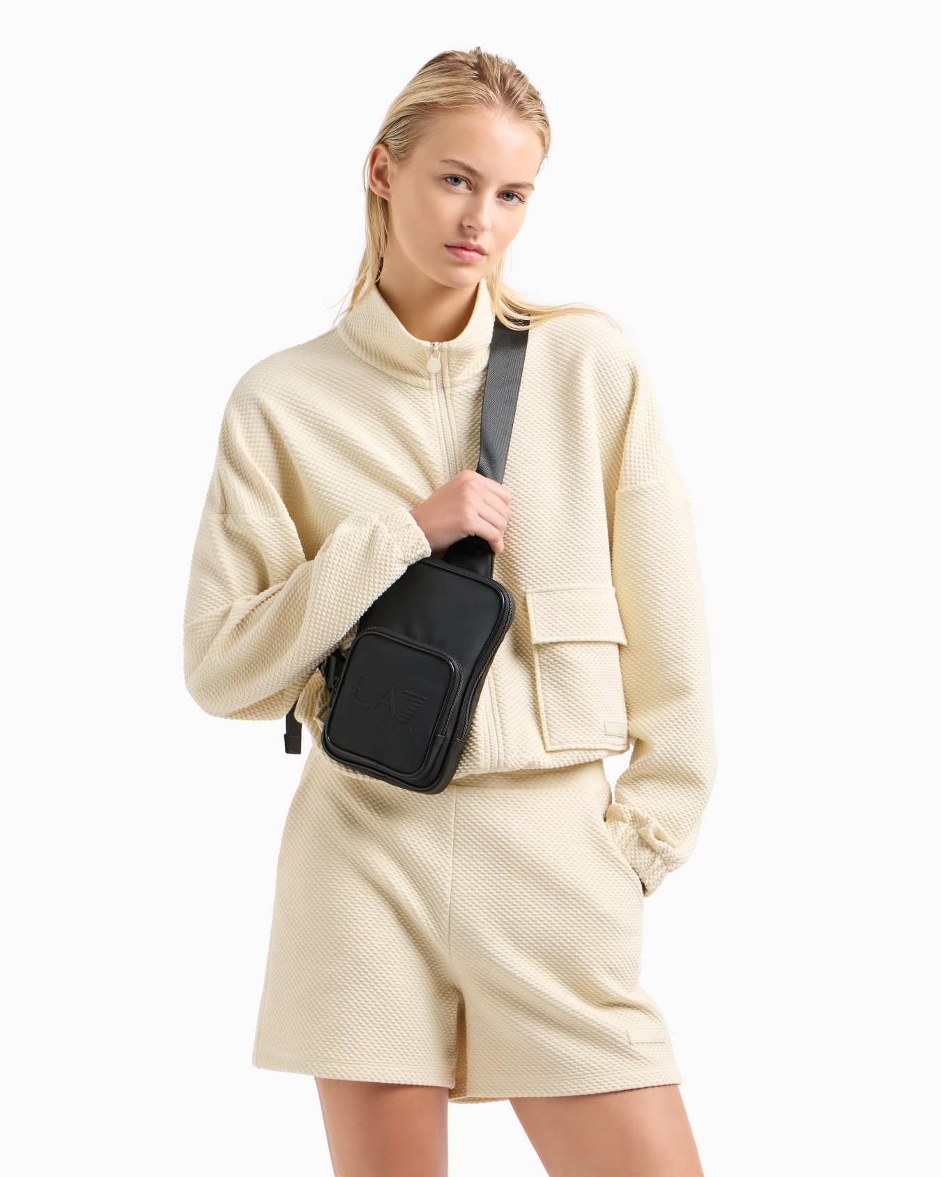 Large one-shoulder bag in rubberised fabric Slide 6