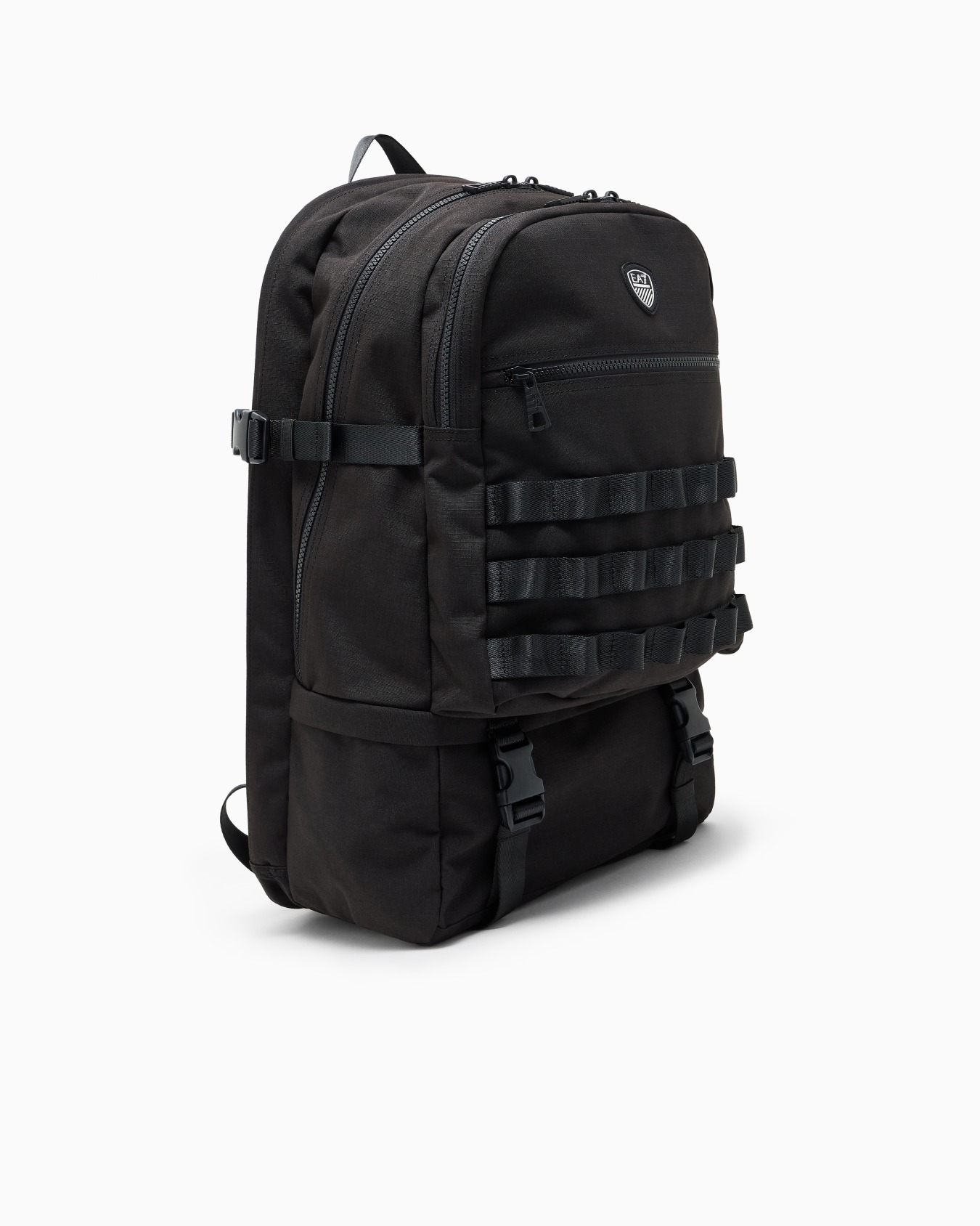 Technical-fabric round backpack Slide 1