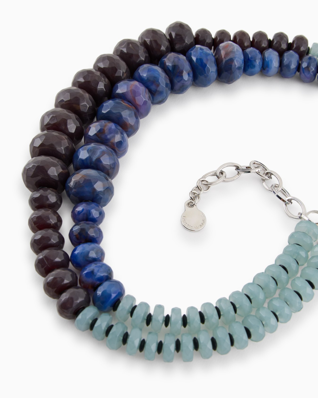 Double-strand necklace with two-tone spheres Slide 1