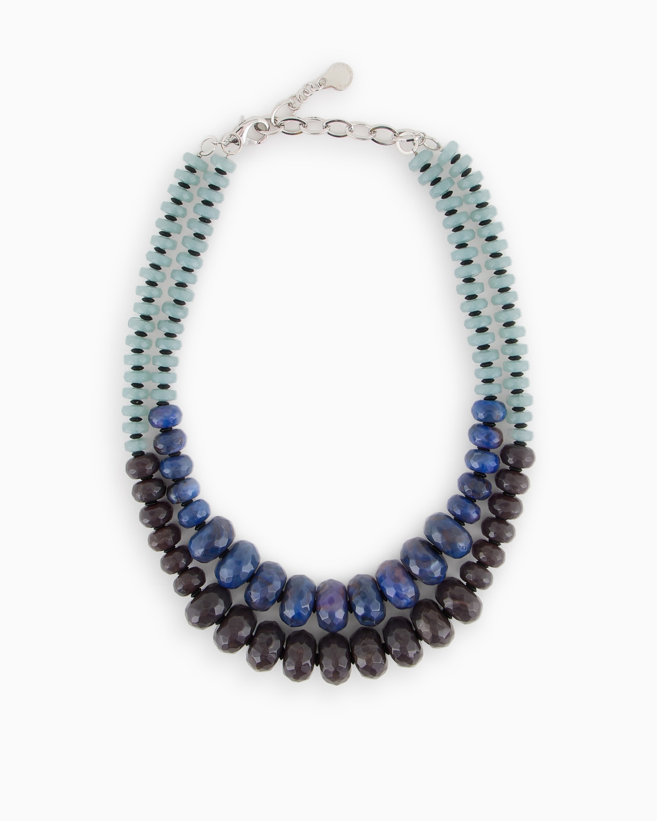 Double-strand necklace with two-tone spheres Slide 0