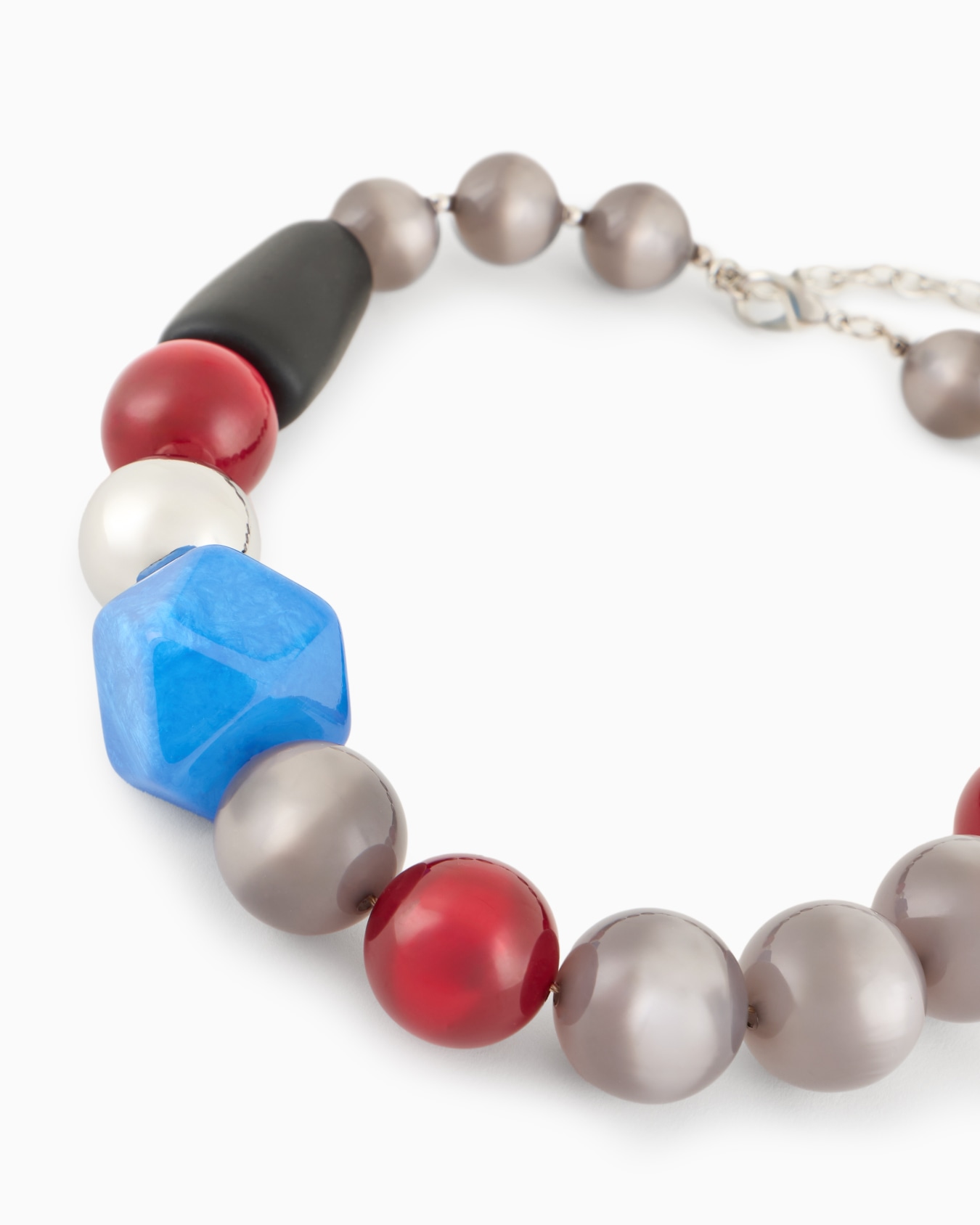 Choker necklace with spheres and geometric gemstones Slide 1