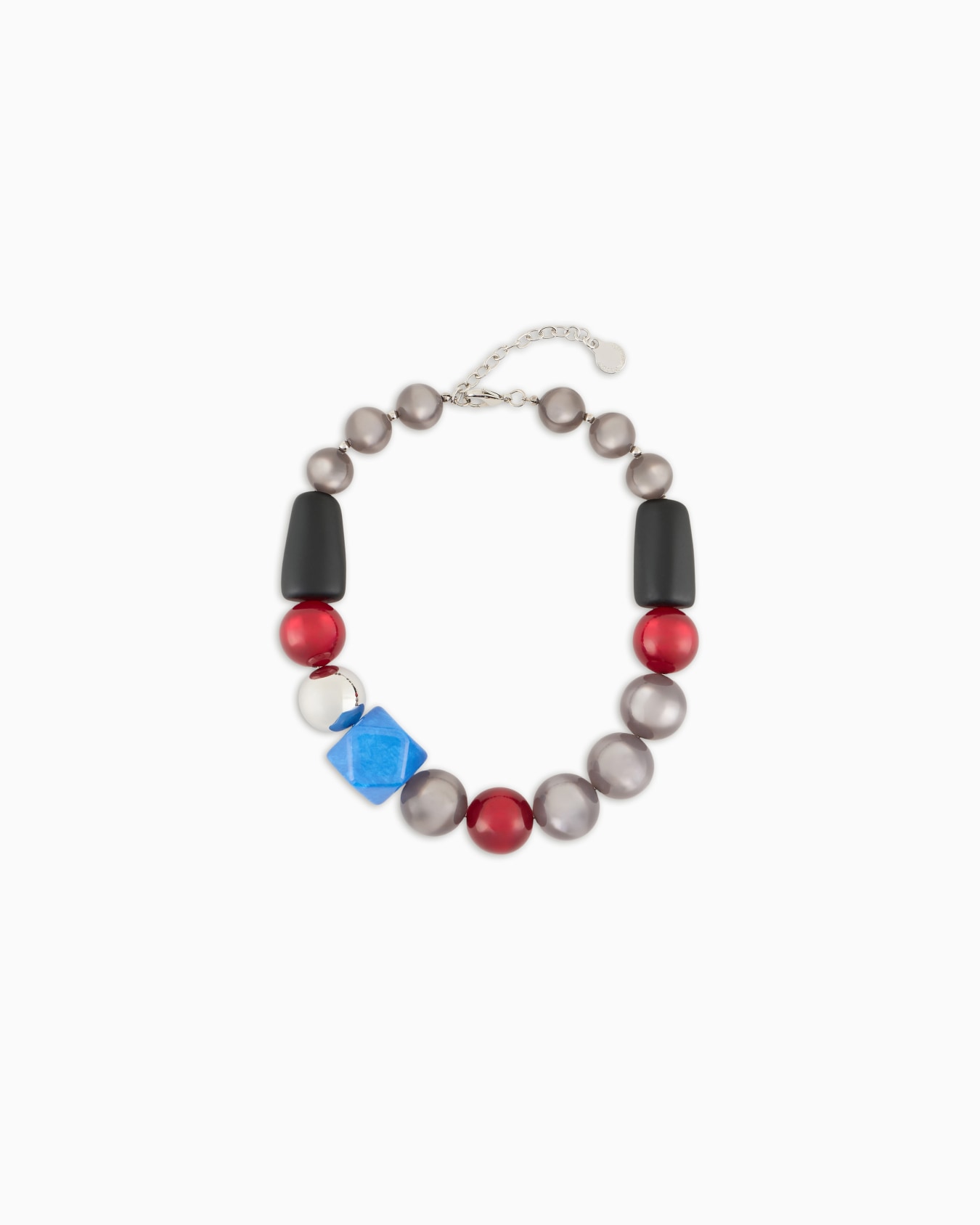 Choker necklace with spheres and geometric gemstones Slide 0