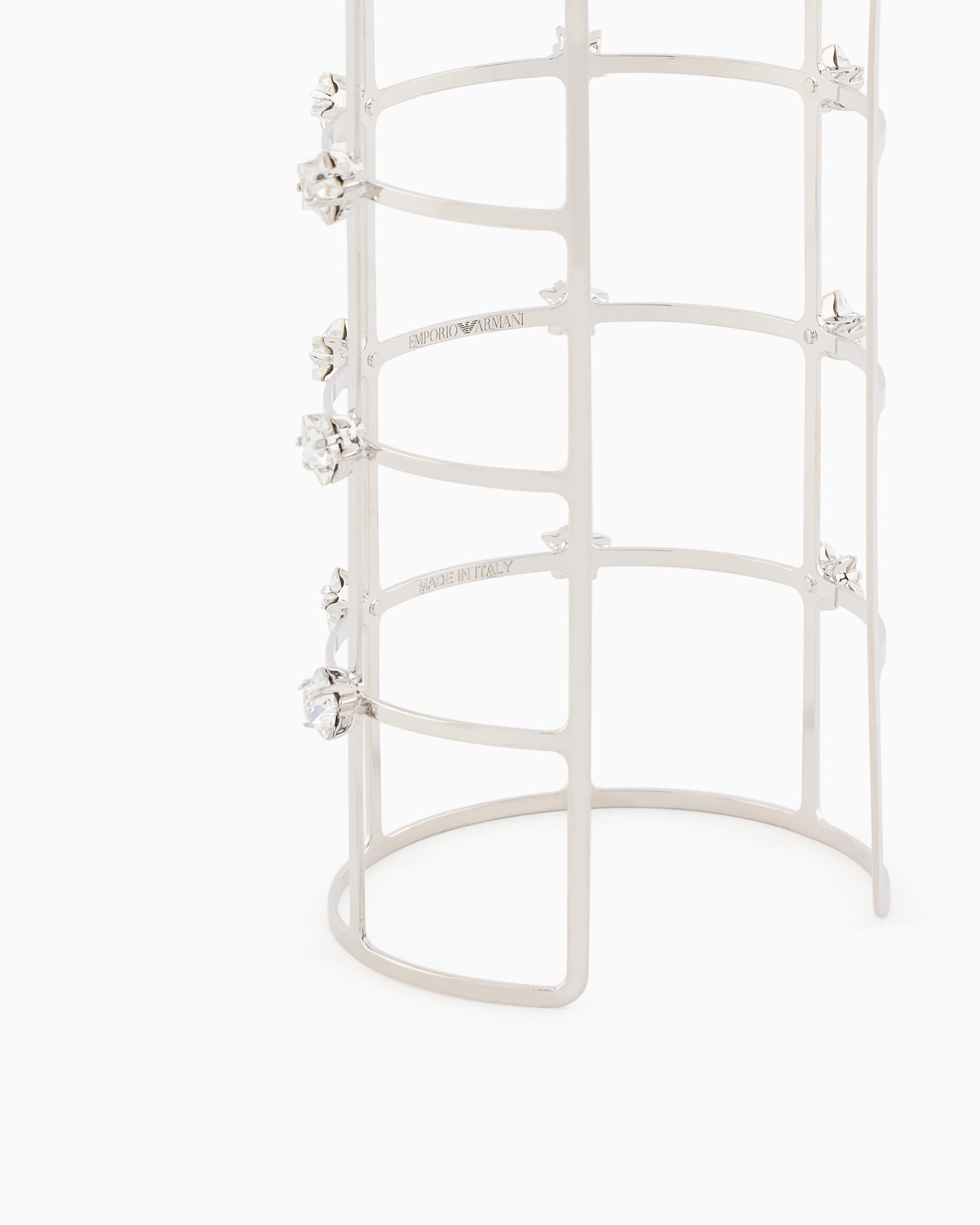 Oversized cage bracelet with rhinestoned stars Slide 1