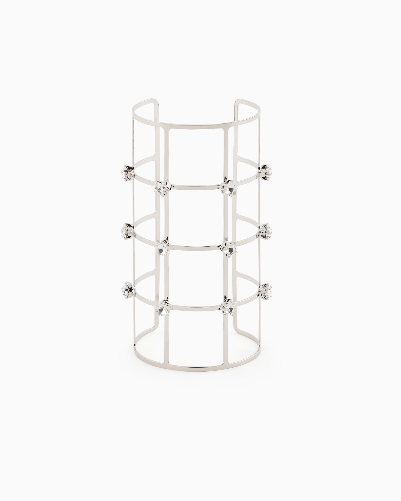 Oversized cage bracelet with rhinestoned stars Slide 0