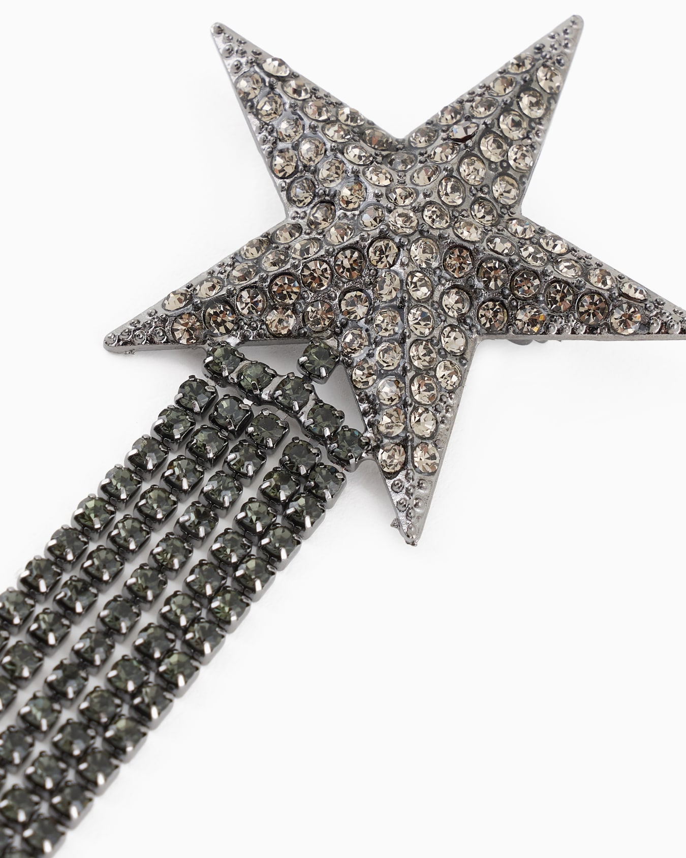 Star brooch with rhinestones and pendants Slide 1