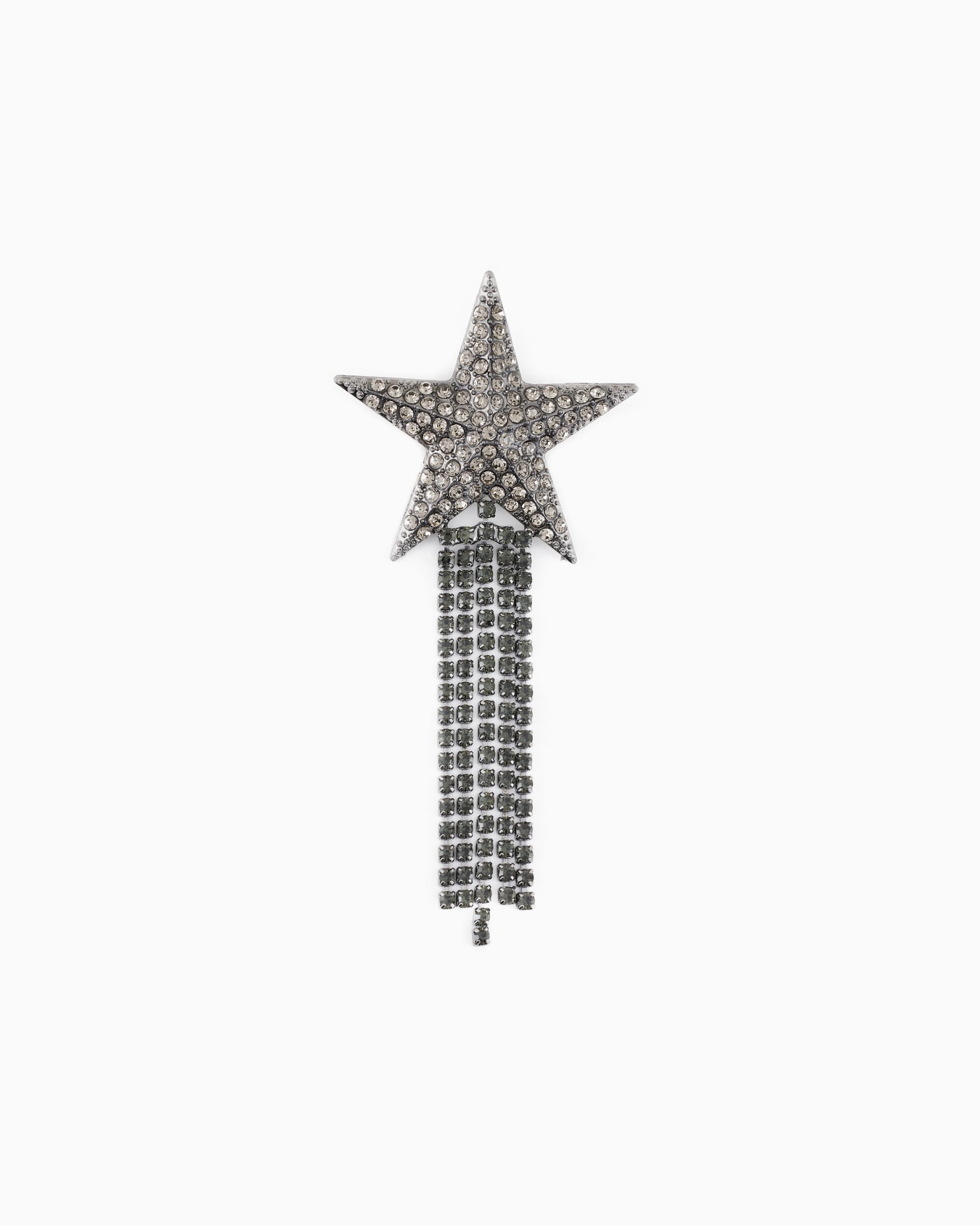 Star brooch with rhinestones and pendants Slide 0