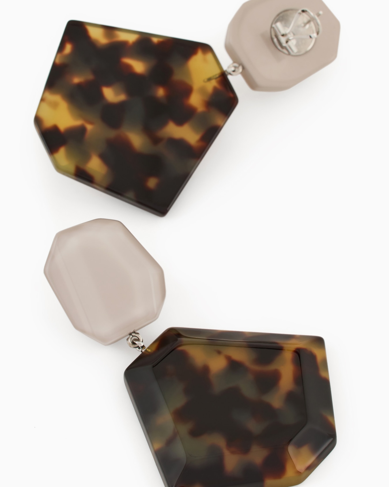 Oversize faceted pendant earrings Slide 1