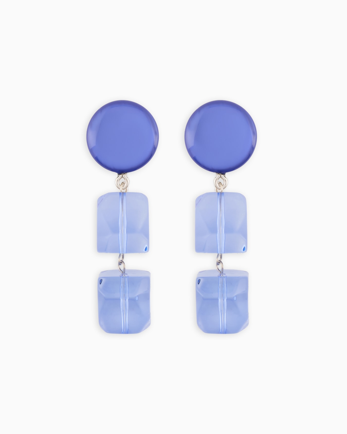Oversized pendant earrings with transparent elements Slide 0