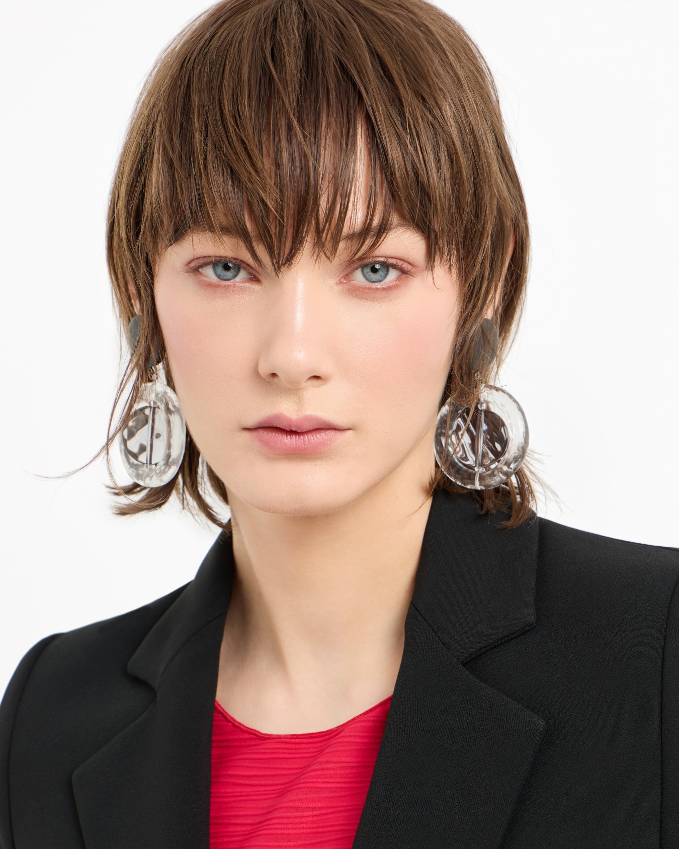Round, oversize pendant earrings Slide 2