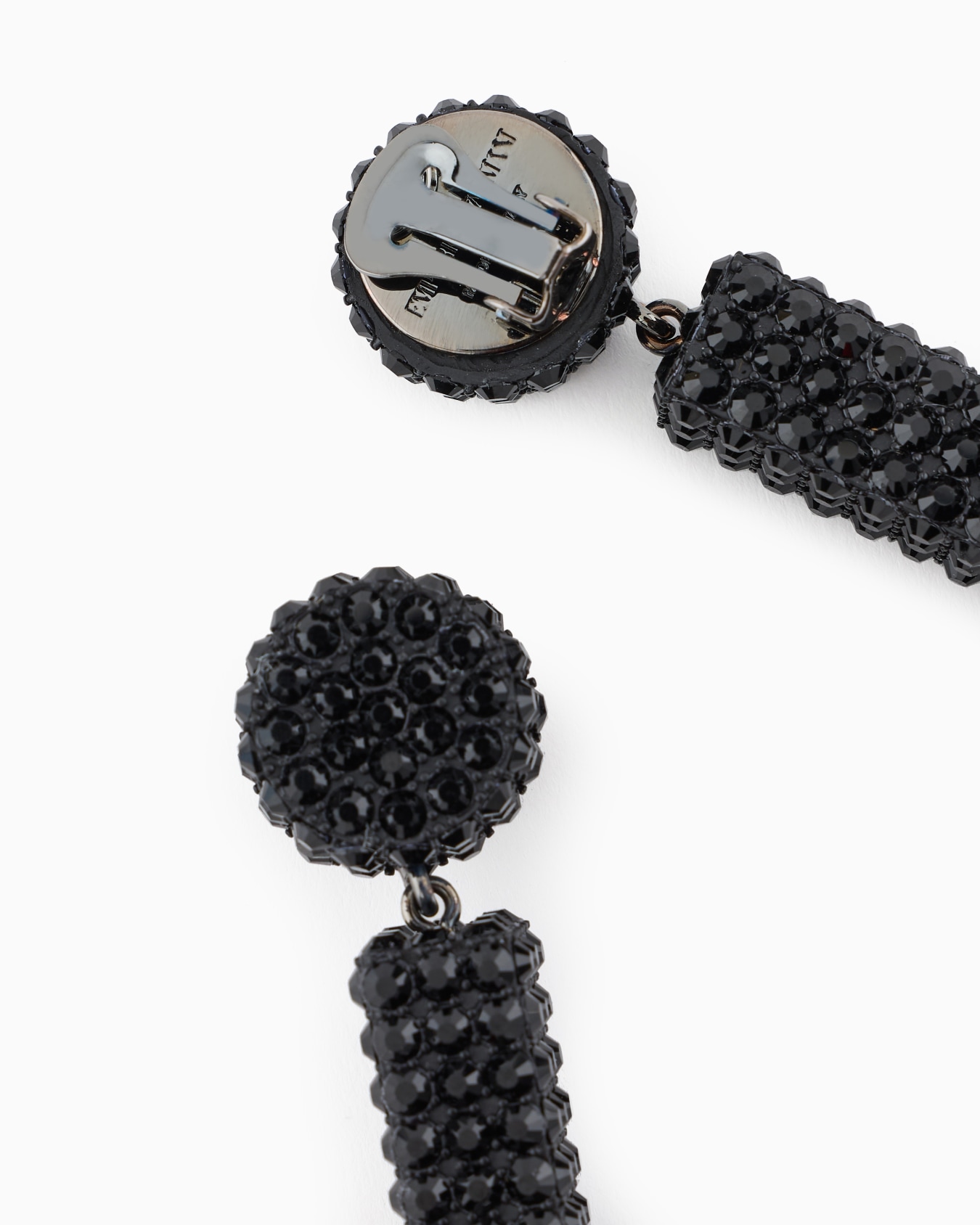 Oversized pendant earrings with rhinestones Slide 1