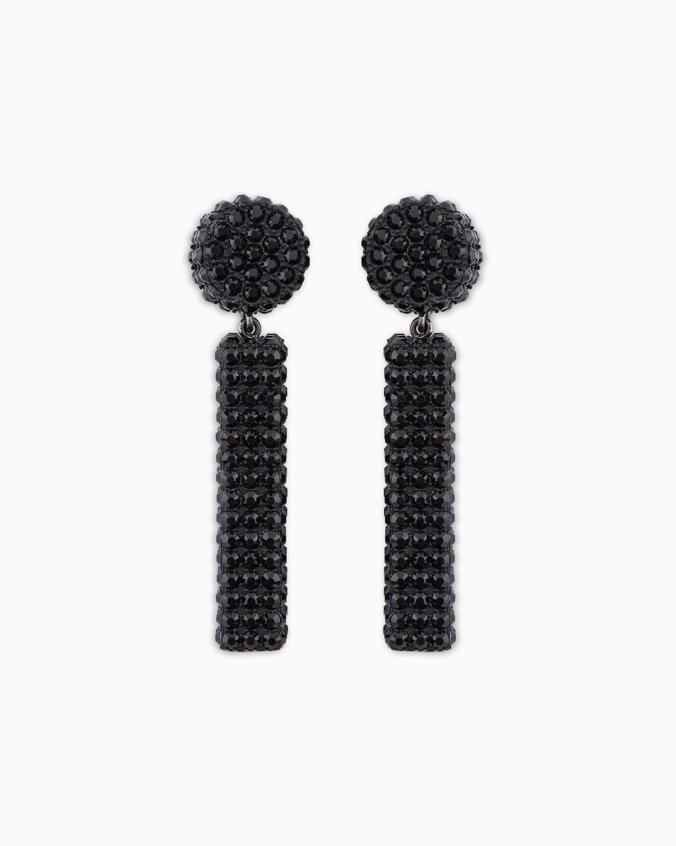 Oversized pendant earrings with rhinestones Slide 0