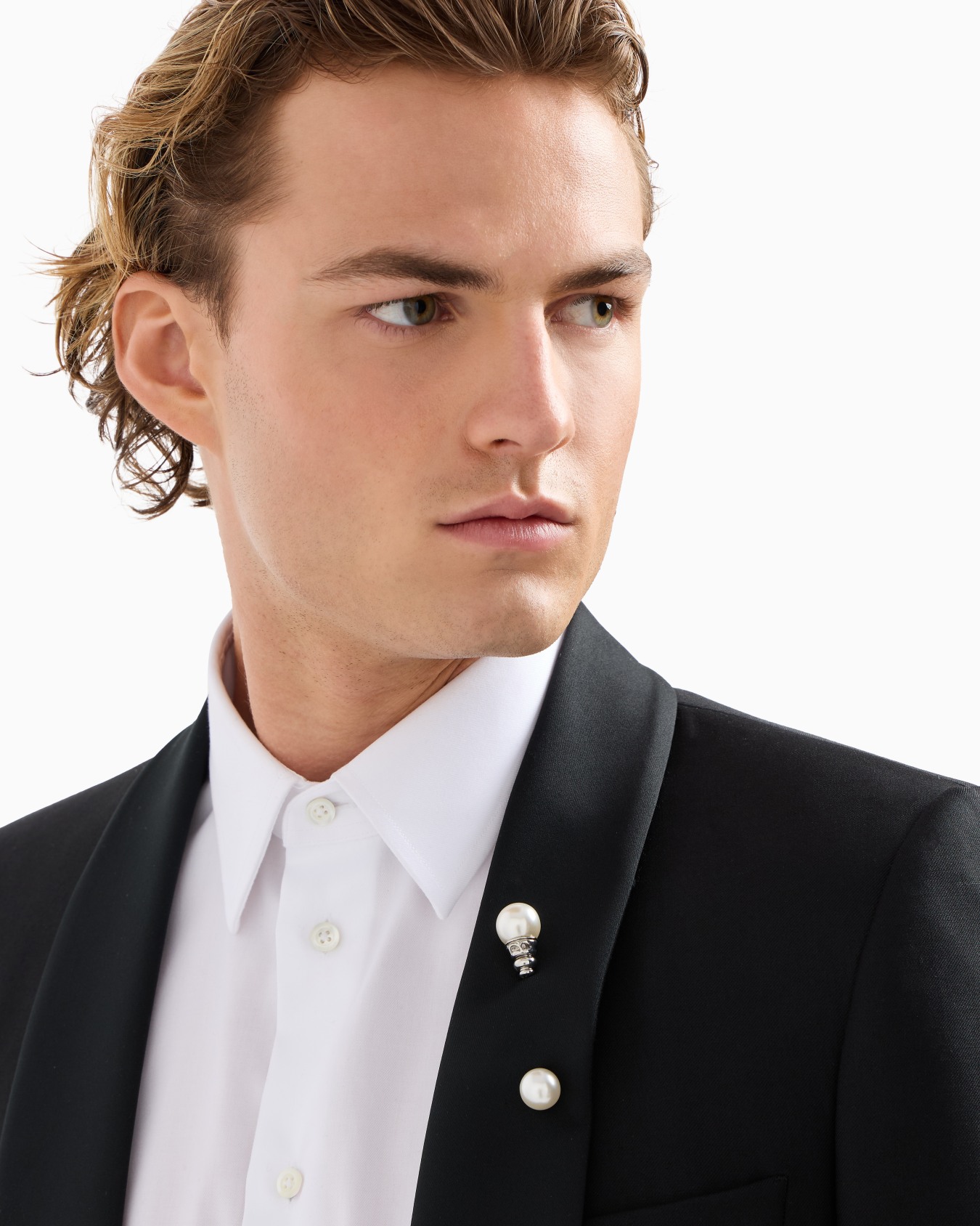 ARMANI ブローチ Oversized brooch with spheres and rhinestones | Emporio Armani