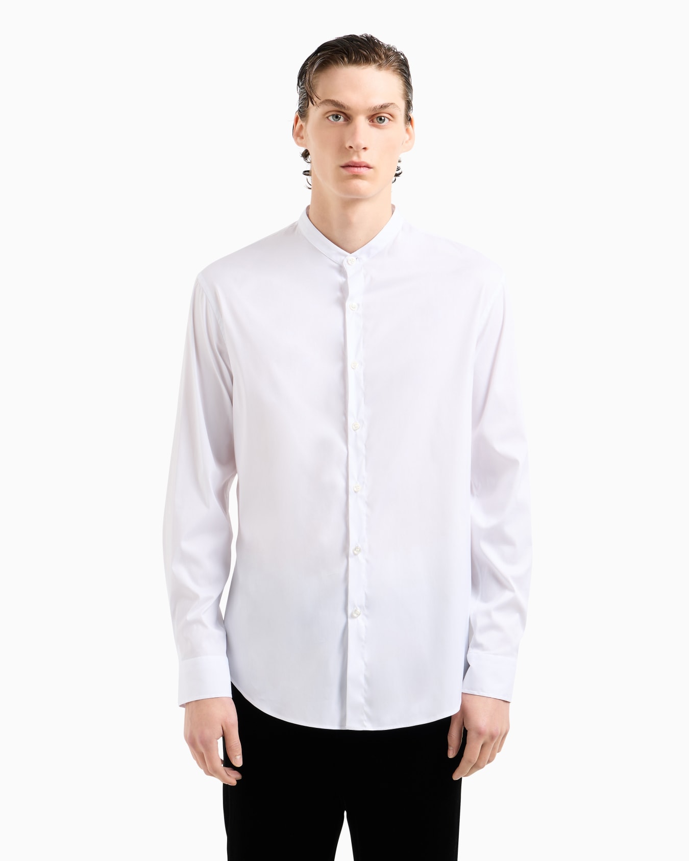 Plain-knit stretch cotton Icon shirt Slide 1