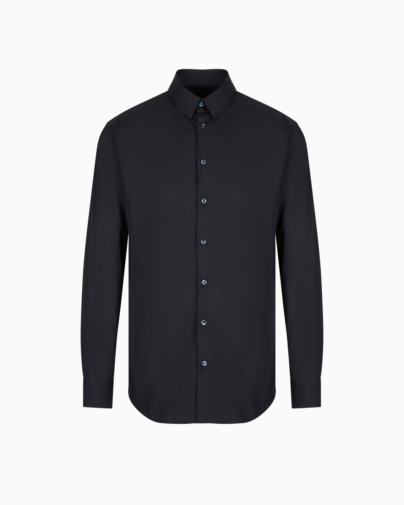 Camicia in tessuto stretch con collo classico con stecche Slide 0