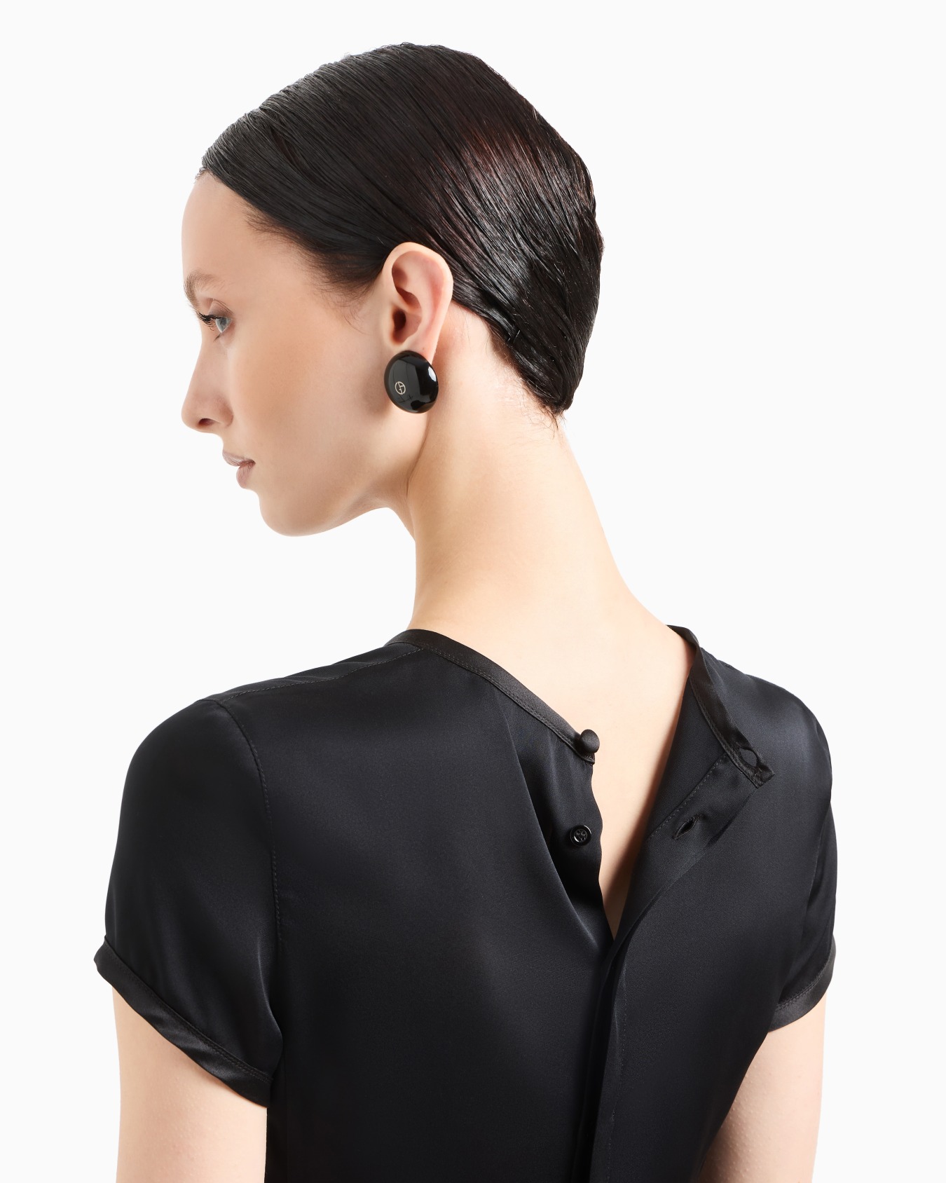 Blouse en charmeuse de soie avec col en V Diapositive 4