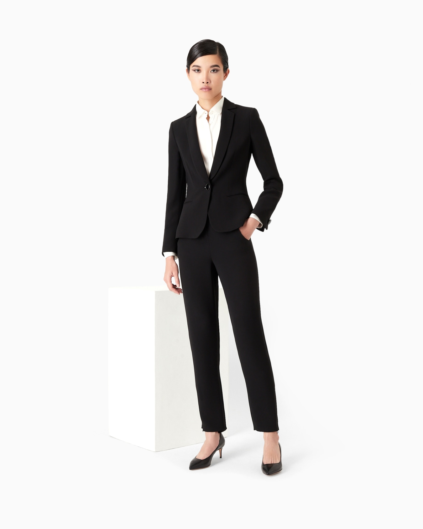 Mulberry silk single-breasted jacket Slide 3