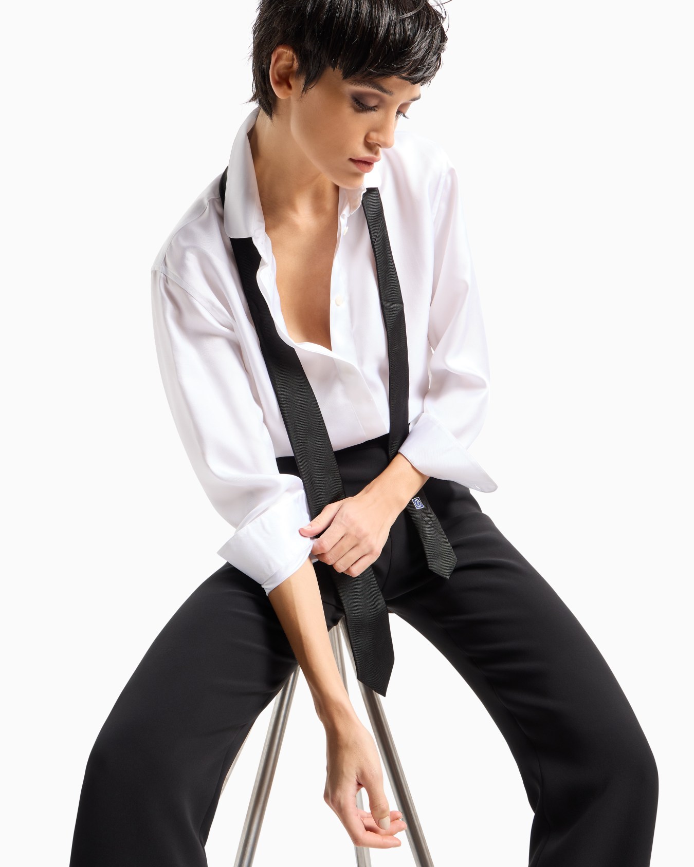 Pantalon large en soie Diapositive 5