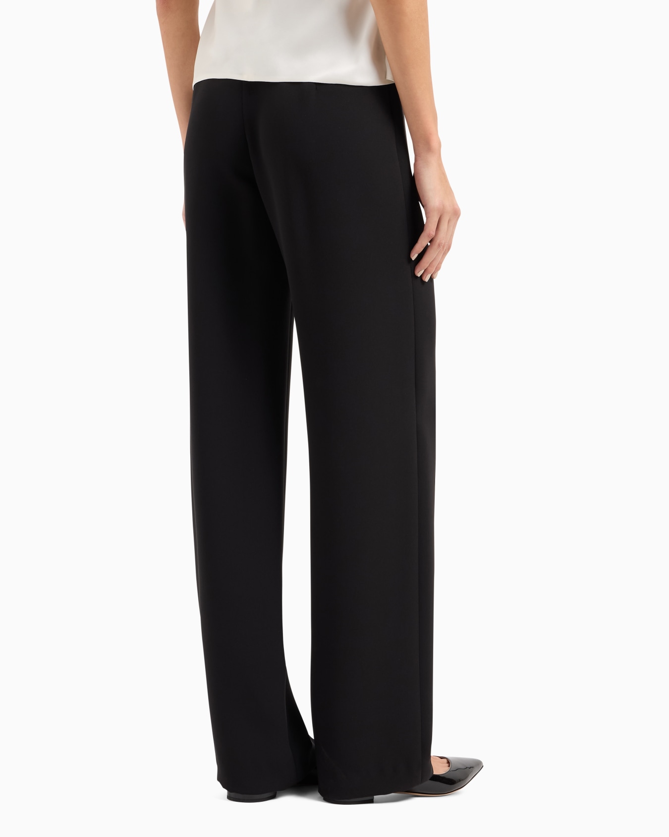 Pantalon droit en cady de soie Diapositive 2