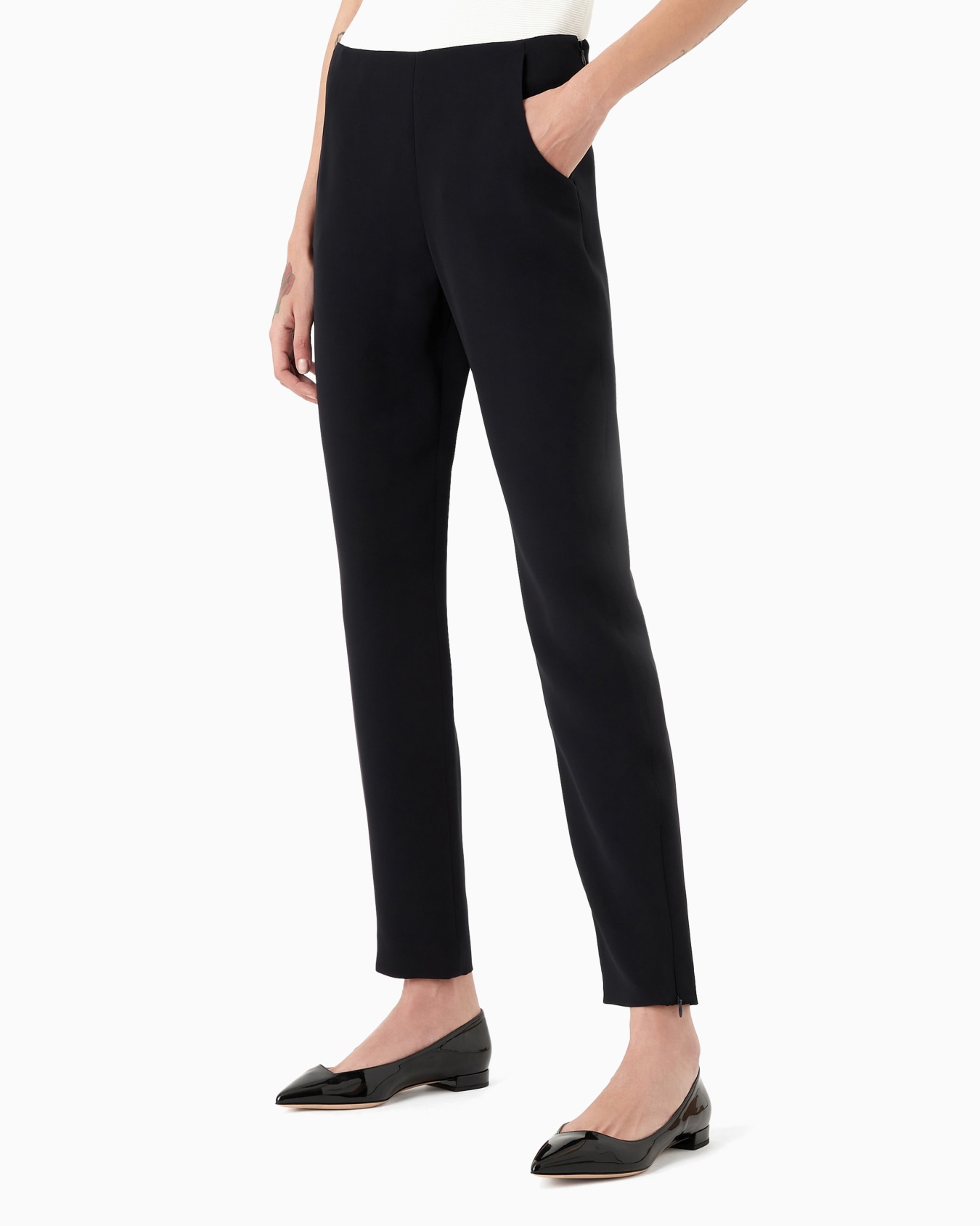 Cigarette pants in pure silk Slide 1