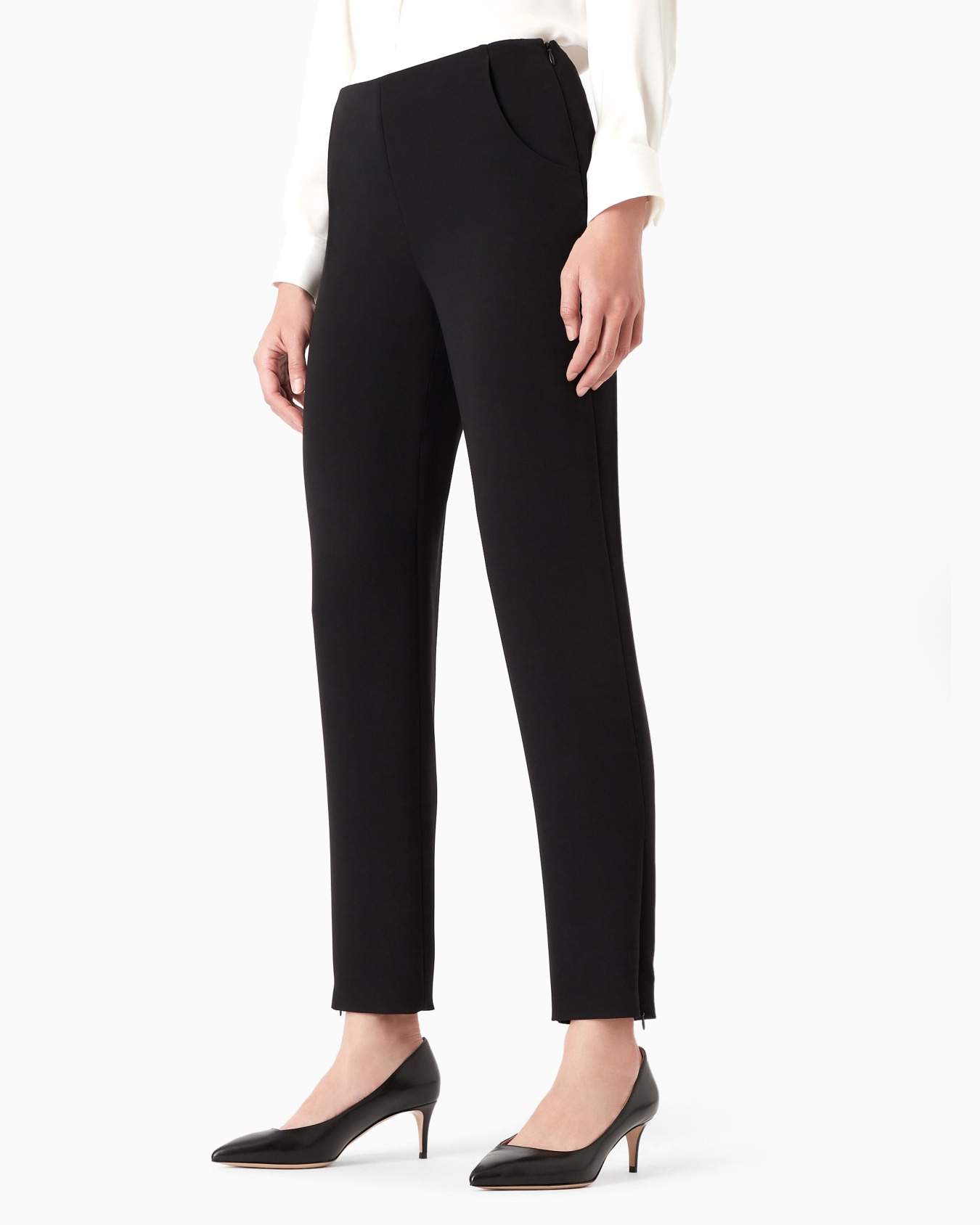 Cigarette pants in pure silk Slide 1