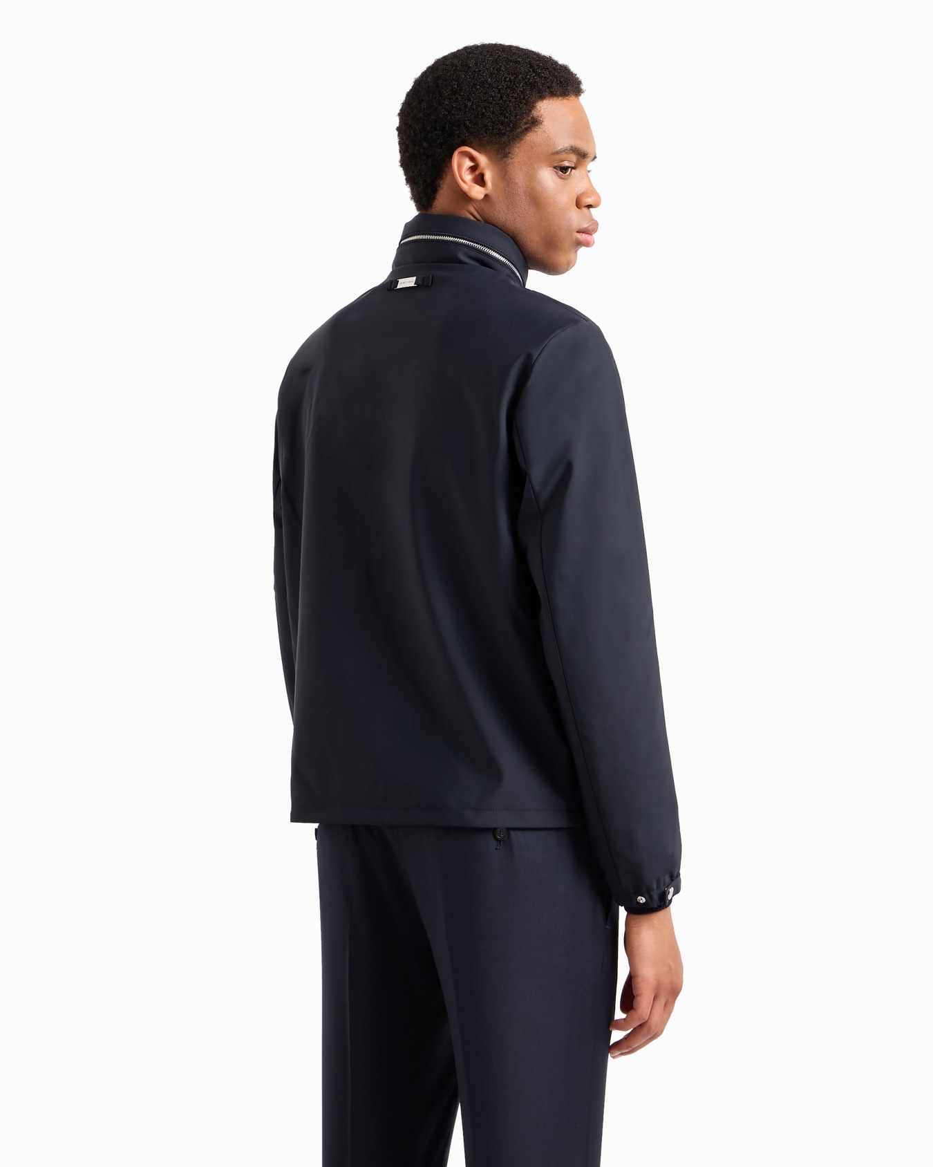 Full-zip nylon blouson with stowaway hood Slide 2